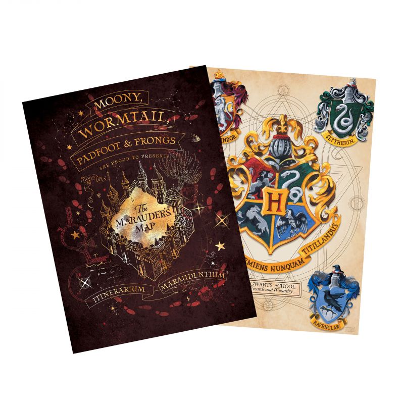 Harry Potter Blason De Poudlard Carte Du Maraudeur Poster Ensemble