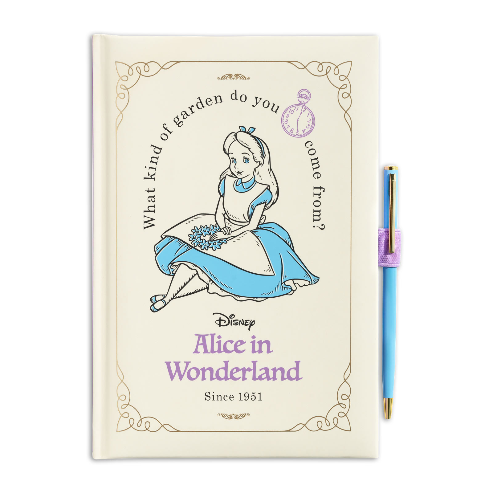 Alice au Pays des Merveilles - Carnet de jardin avec stylo à bille
