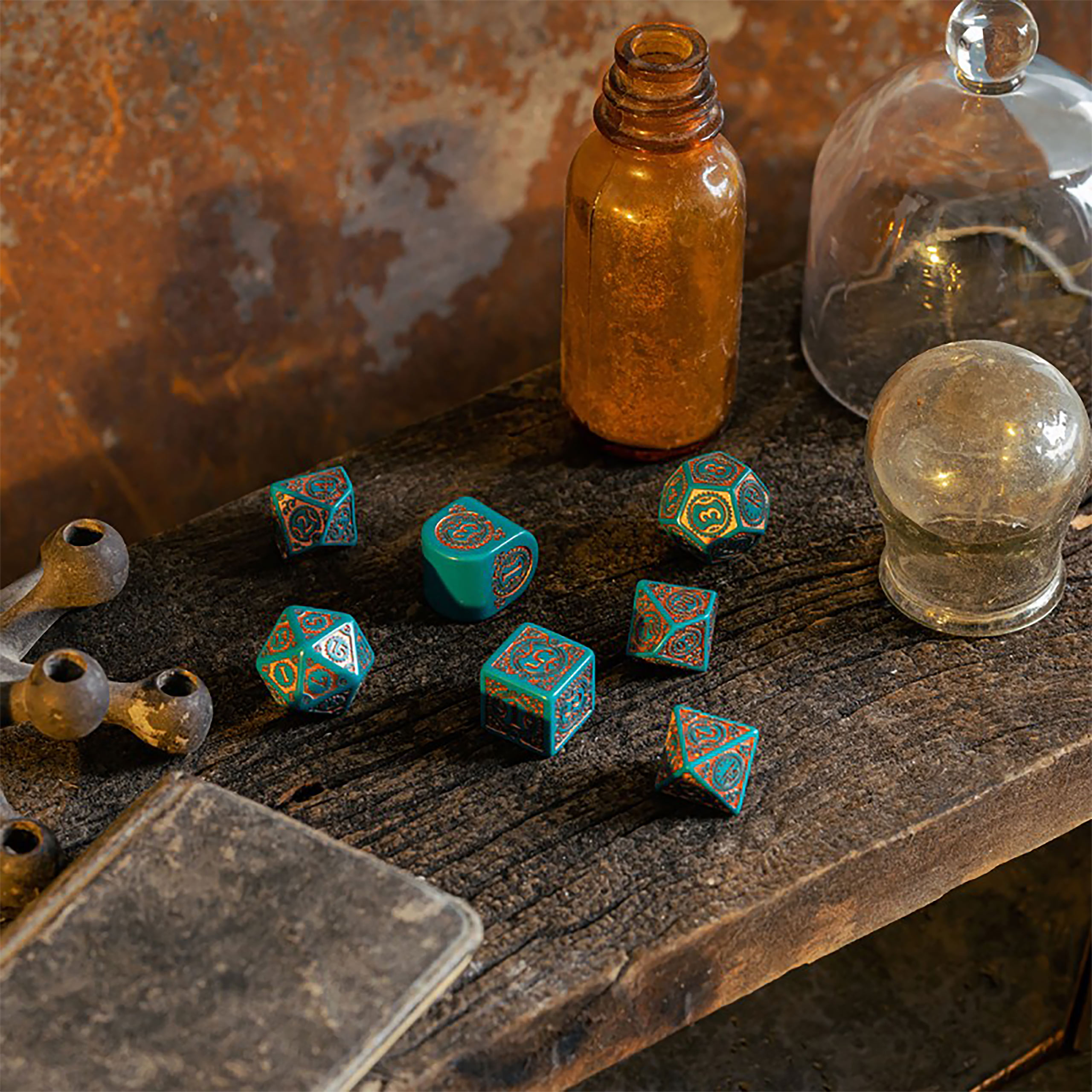 Steampunk Clockwork Nautical Apparatus Modern RPG Dice Set 7pcs