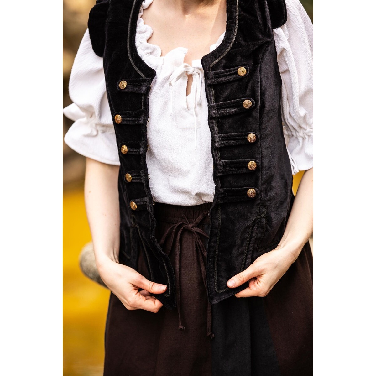 Chaleco de uniforme medieval Adaliz negro