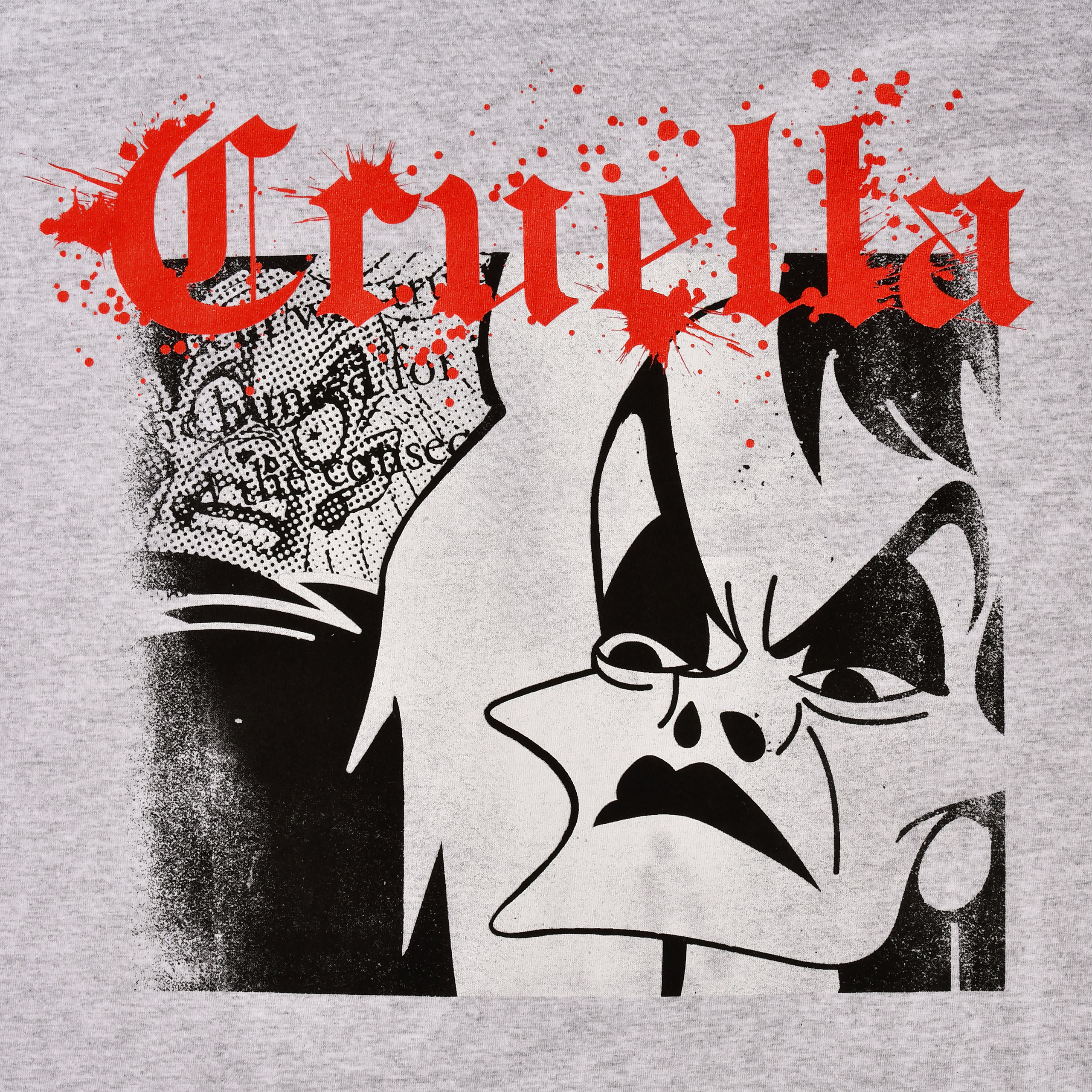 Disney Villains - T-shirt Splatter Cruella gris