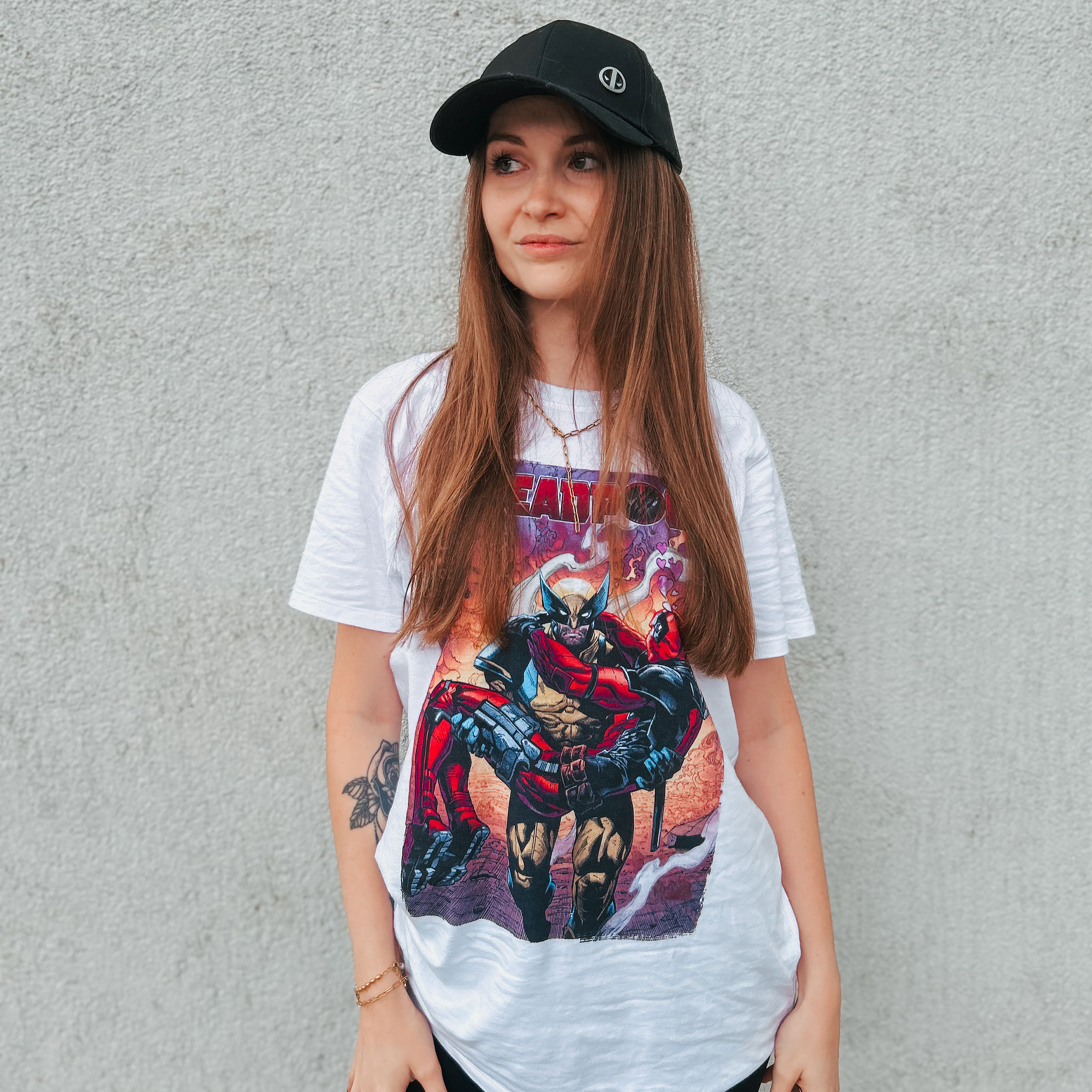 T-shirt bianca Deadpool e Wolverine Best Bubs Comics