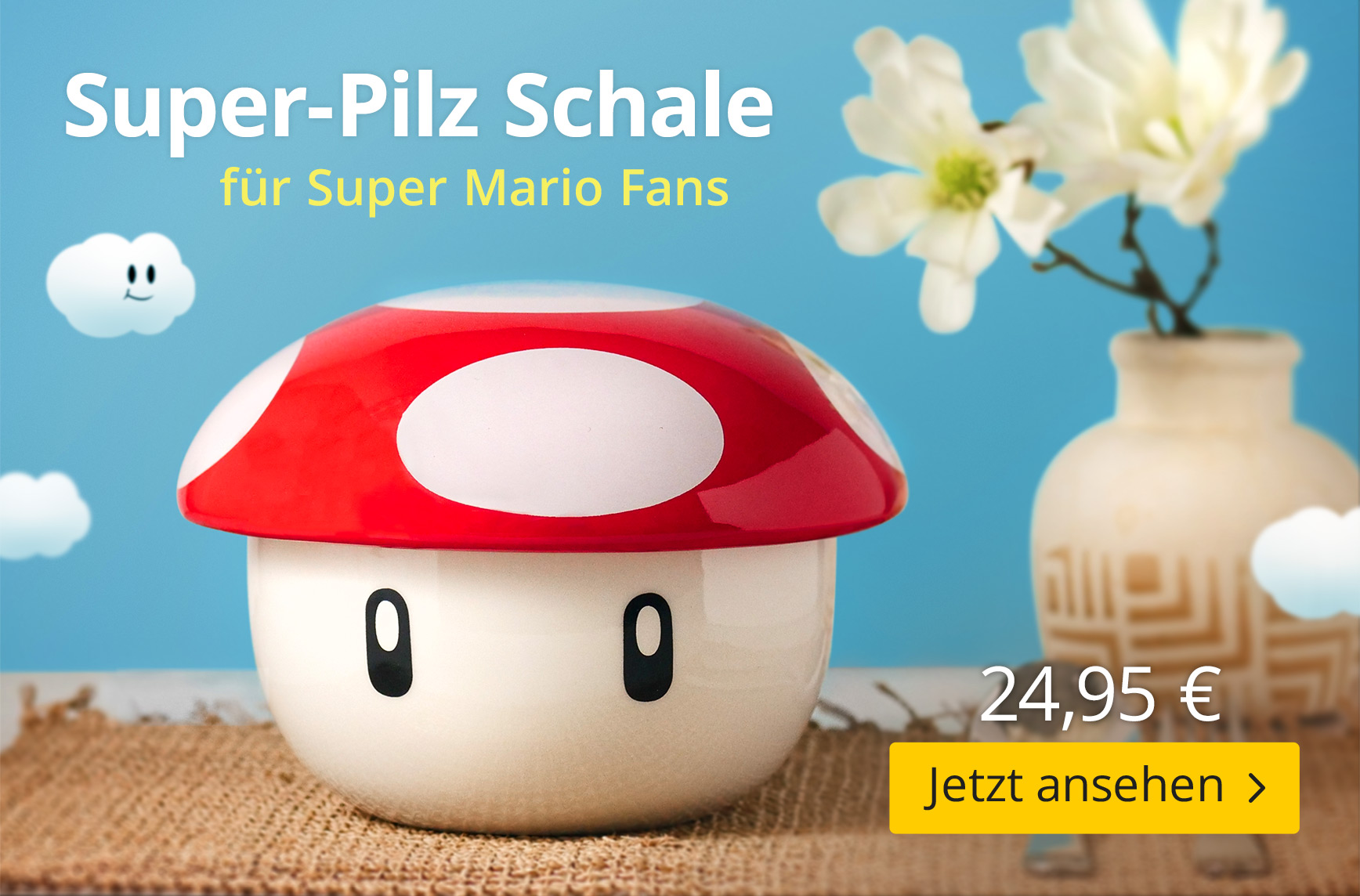 Super-Pilz Schale mit Deckel für Super Mario Fans - 24,95 EUR