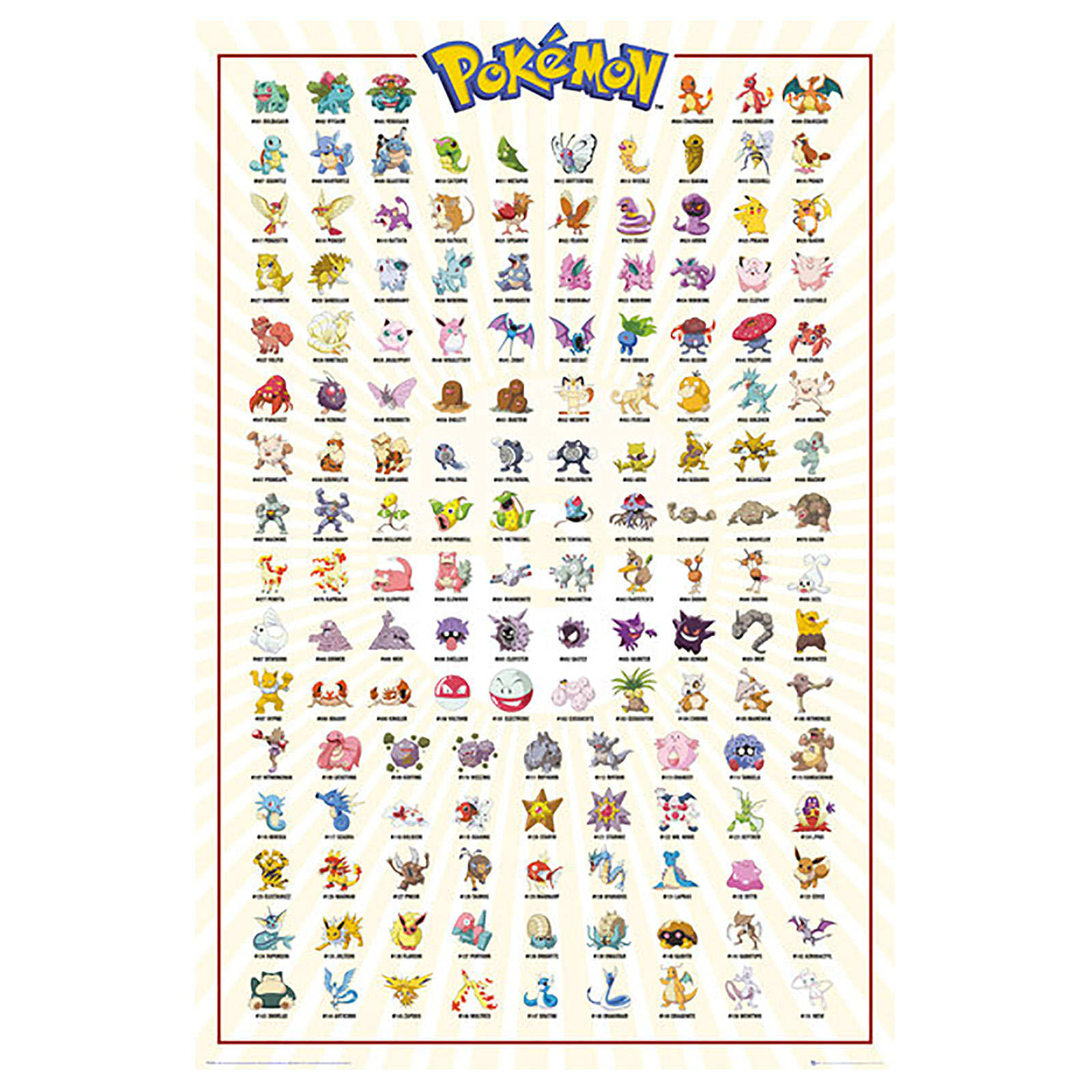 Pokemon Kanto First Generation Maxi Poster Elbenwald