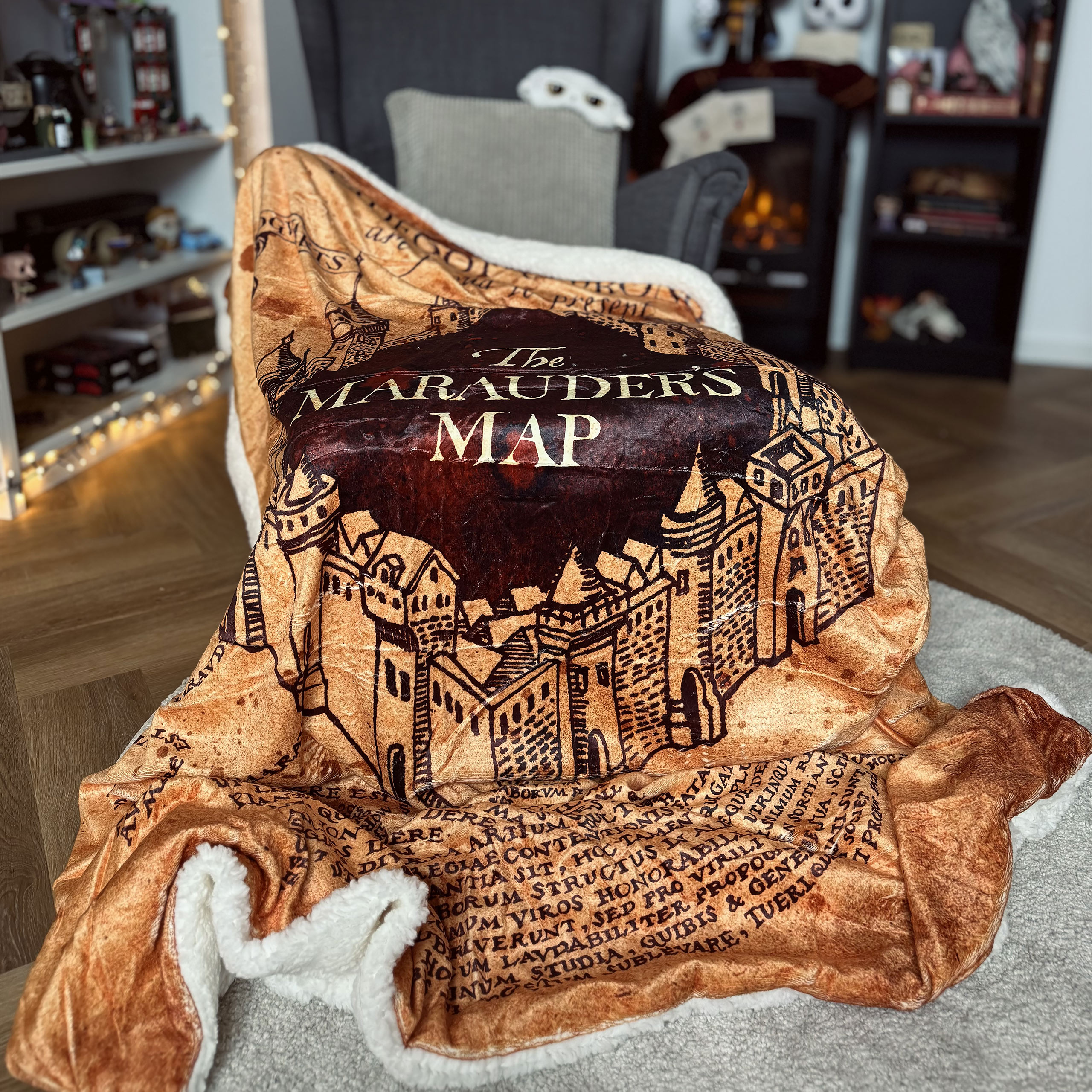 Harry Potter - Marauder's Map Fluffy Blanket with Teddy Fur