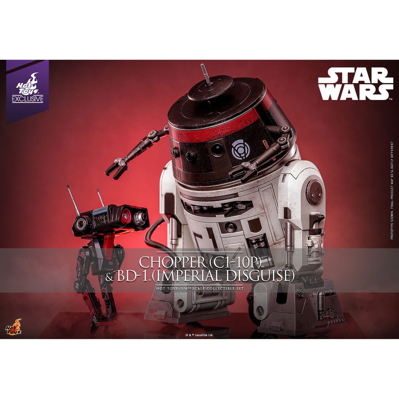 Star Wars Set di action figure 1/6 Chopper (C1-10P™) & BD-1™ (Imperial Disguise) 18 cm & 8 cm