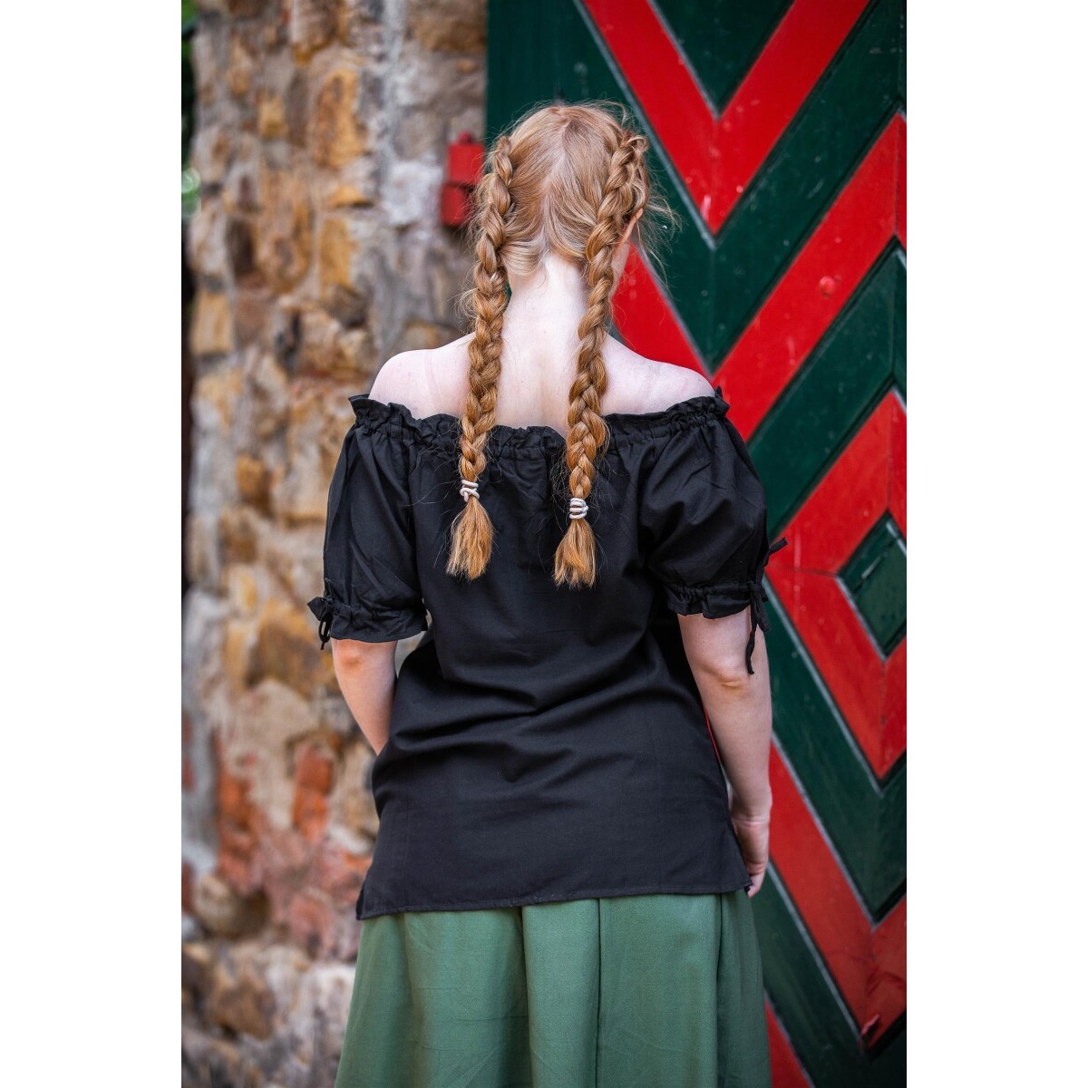 Mittelalter Kurzarmbluse Otilia schwarz