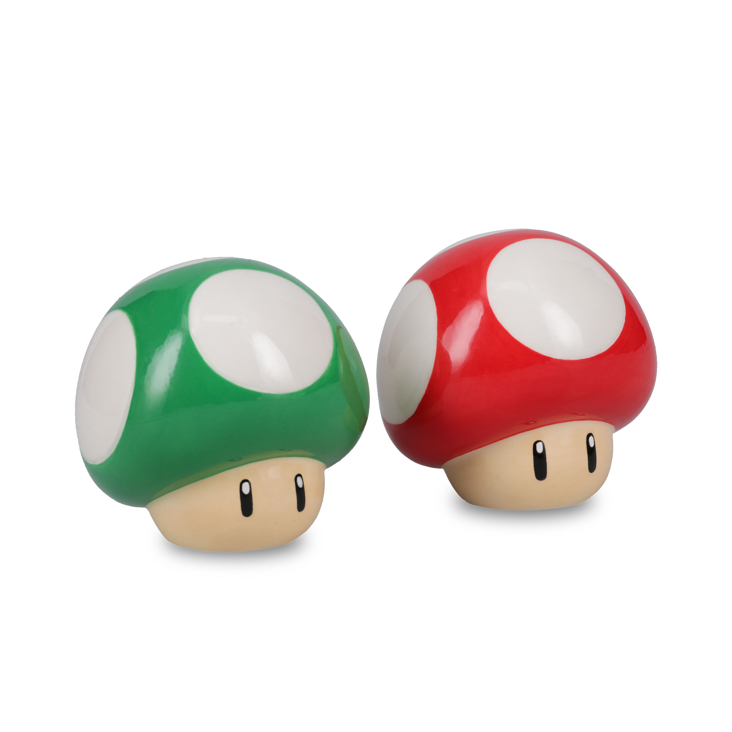 Super Mario - Super Mushroom and 1 UP Mushroom Salt & Pepper Shakers