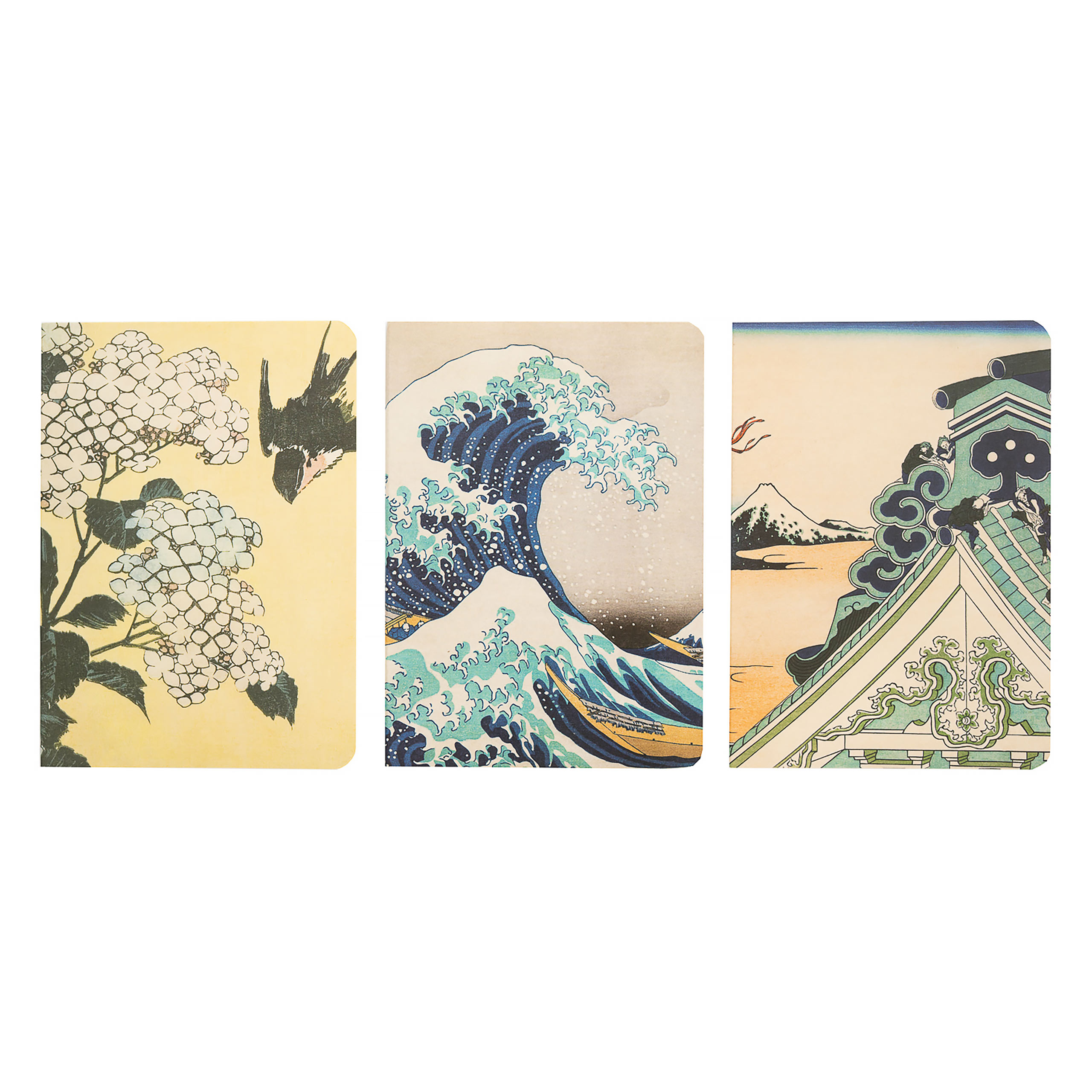 The Great Wave off Kanagawa - Katsushika Hokusai Notebooks Set of 3