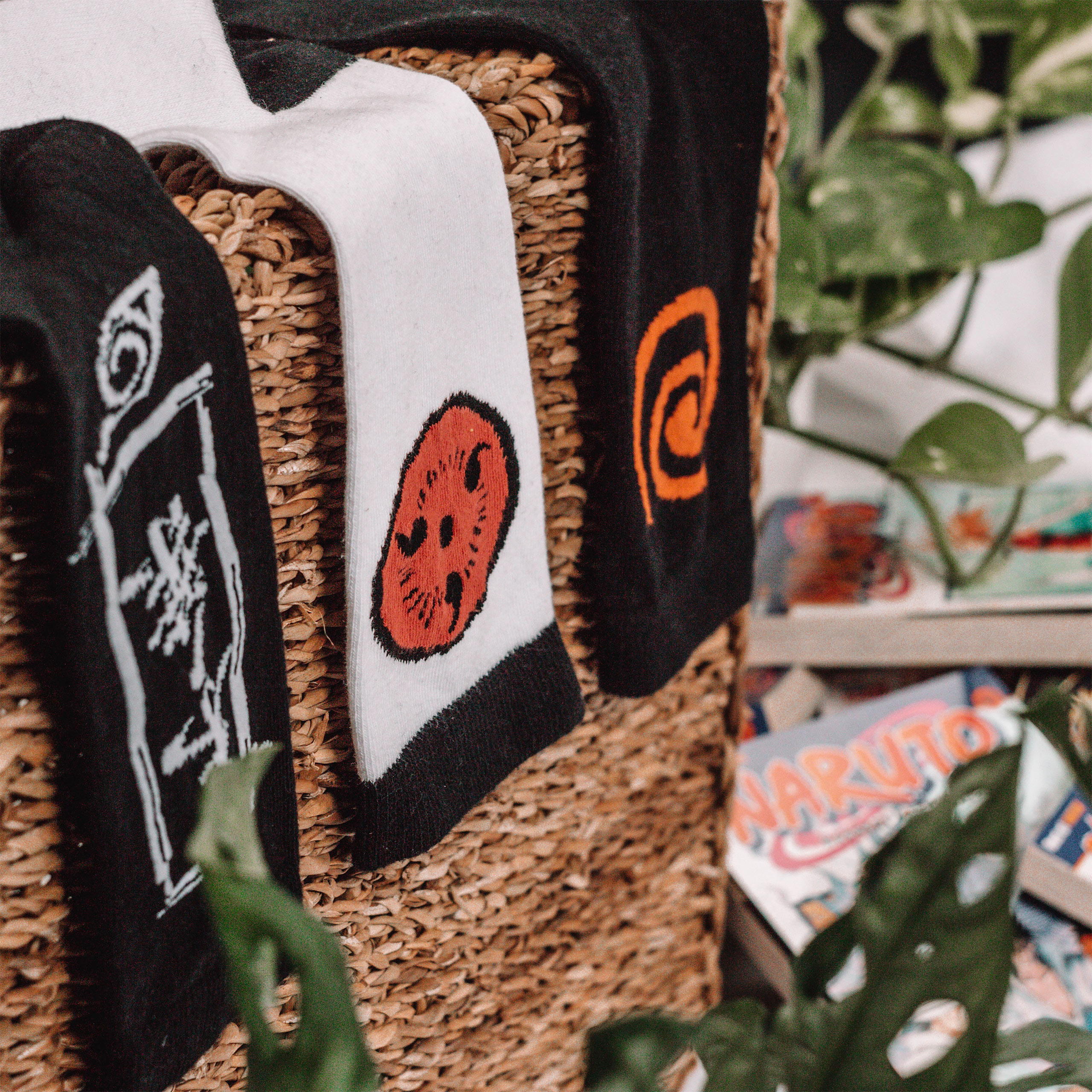 Naruto Shippuden - Chaussettes symbole Sasuke set de 3 pièces