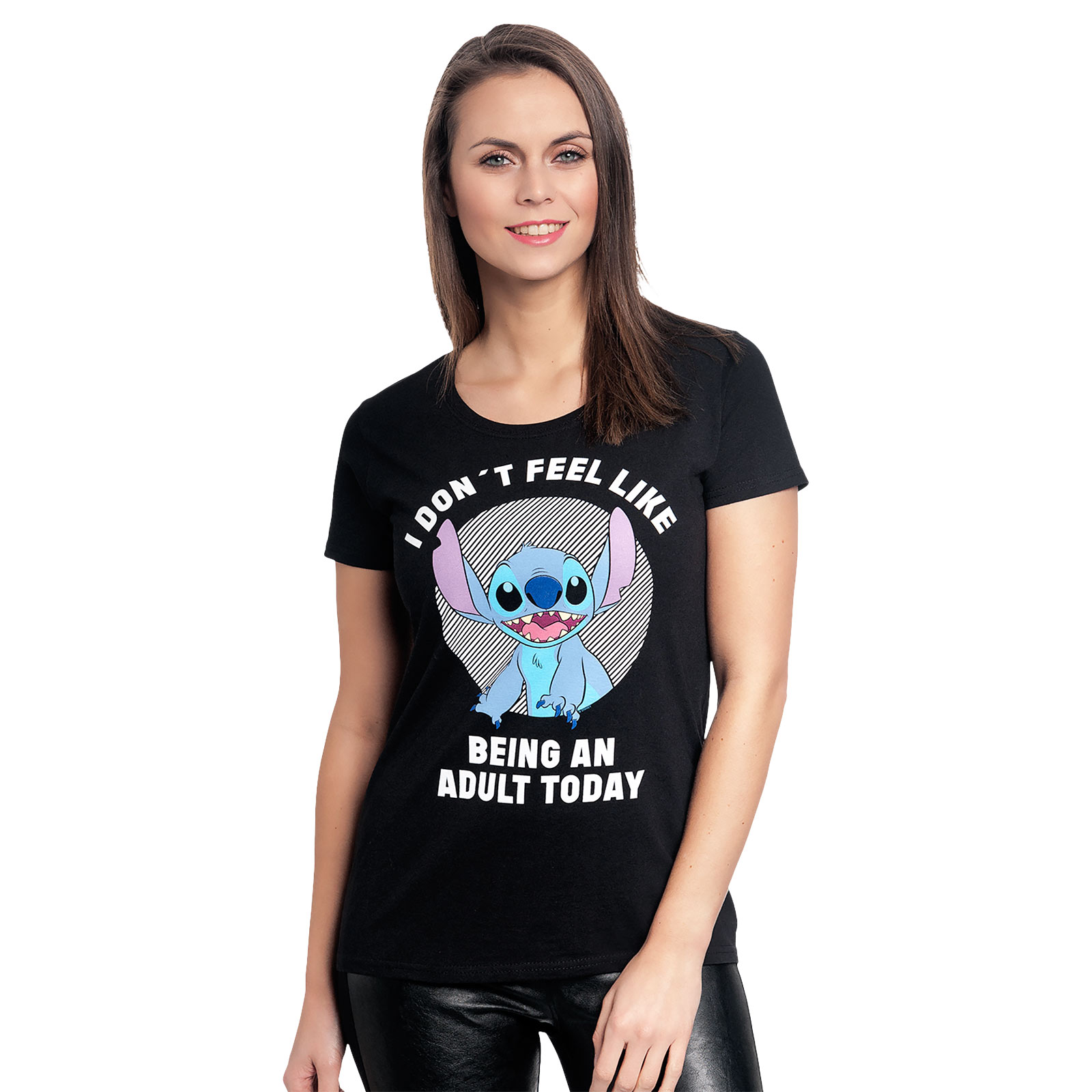 Lilo & Stitch - T-shirt Femme No Adult noir