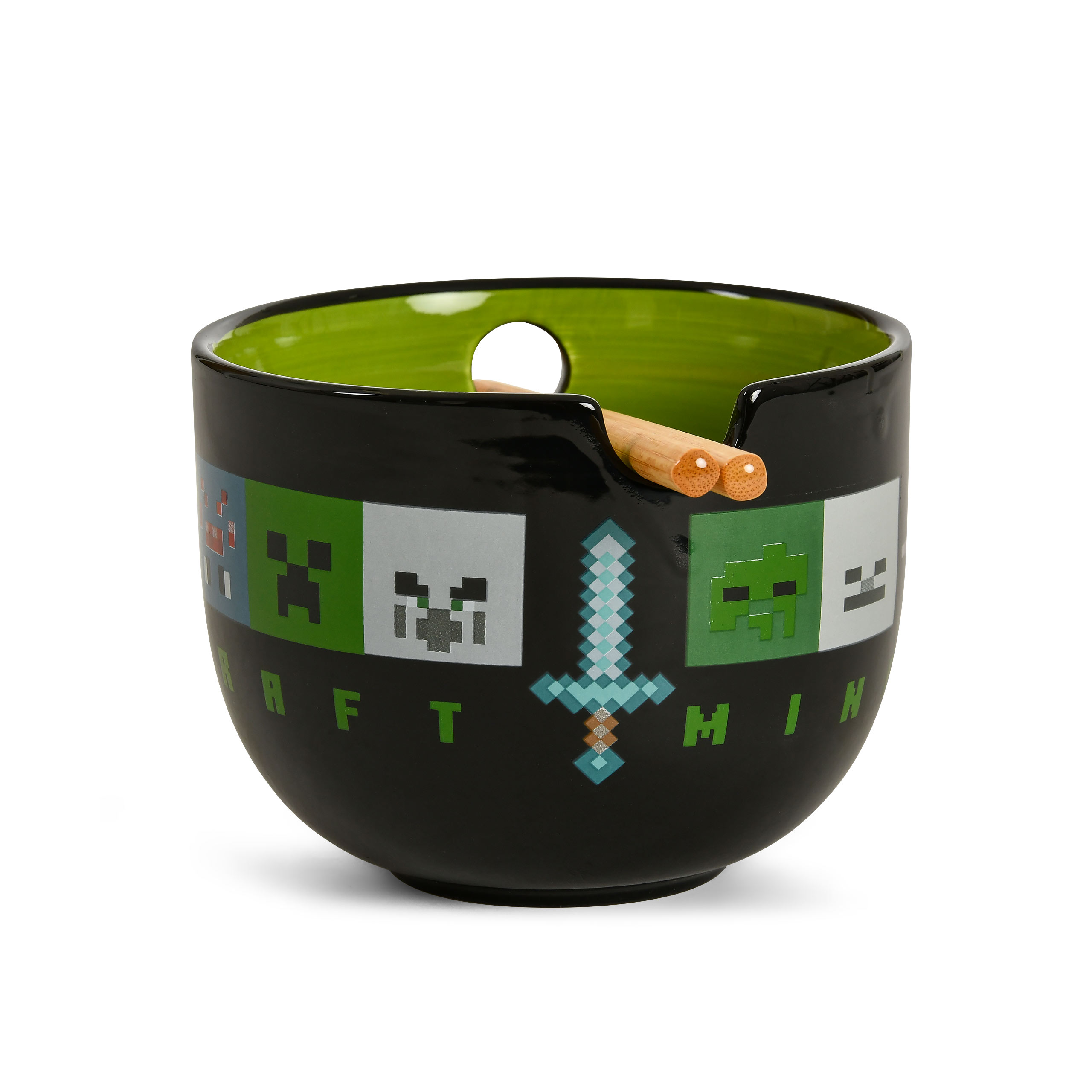 Minecraft - Creeper Ramen Schale mit Ess-Stäbchen