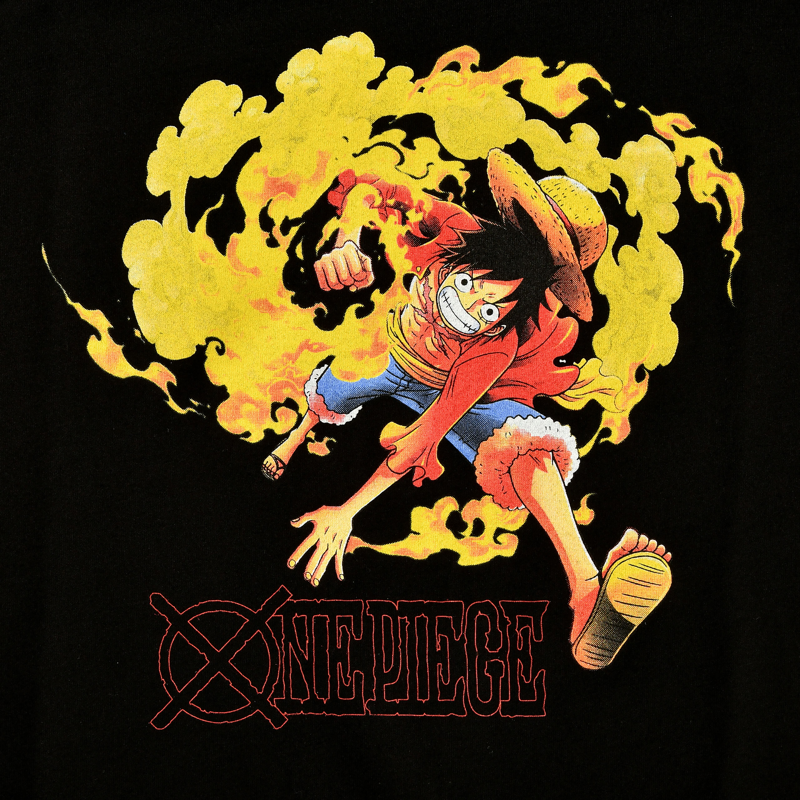 One Piece - Luffy Attacke T-Shirt schwarz