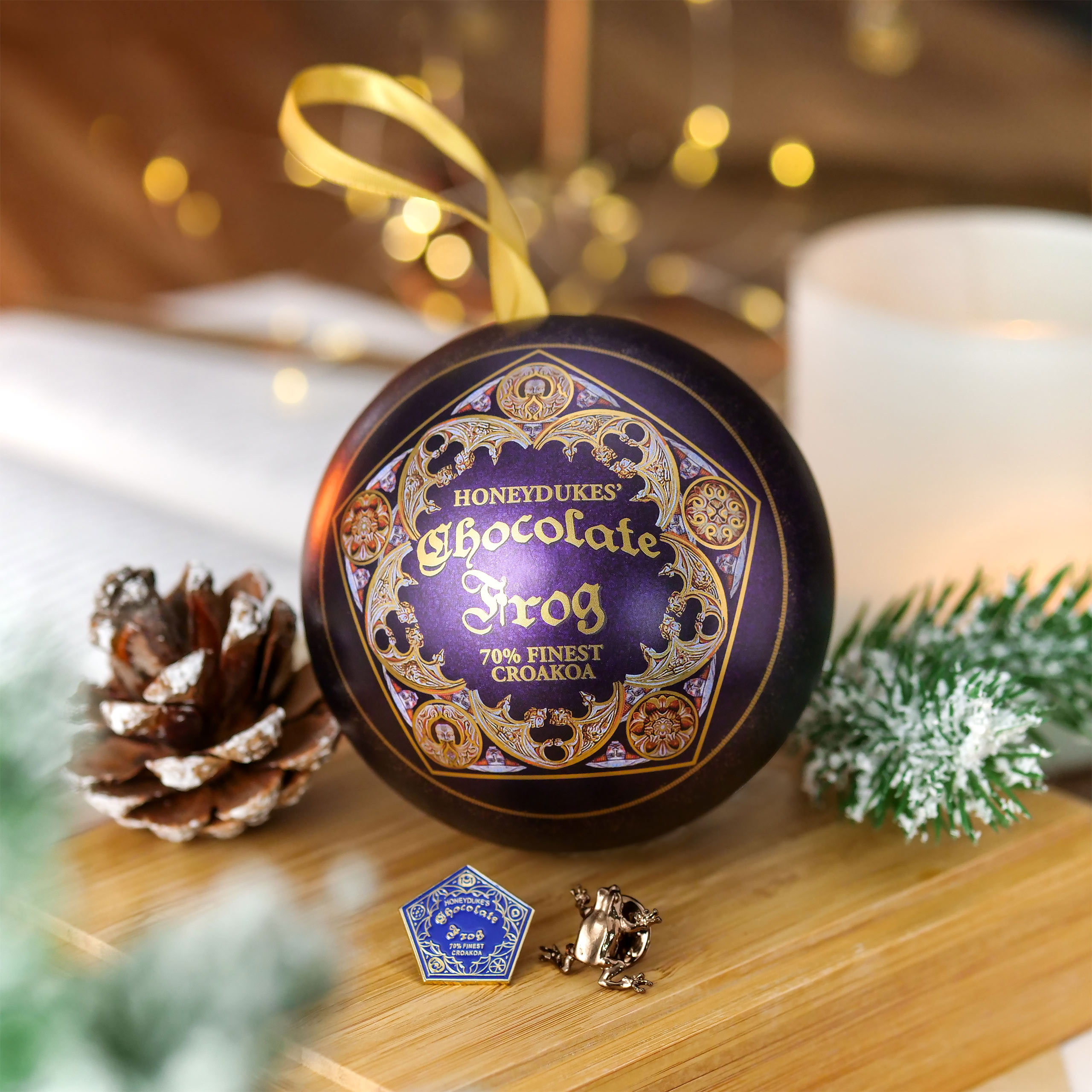 Harry Potter - Chocolate Frog Christmas Ball with Pins