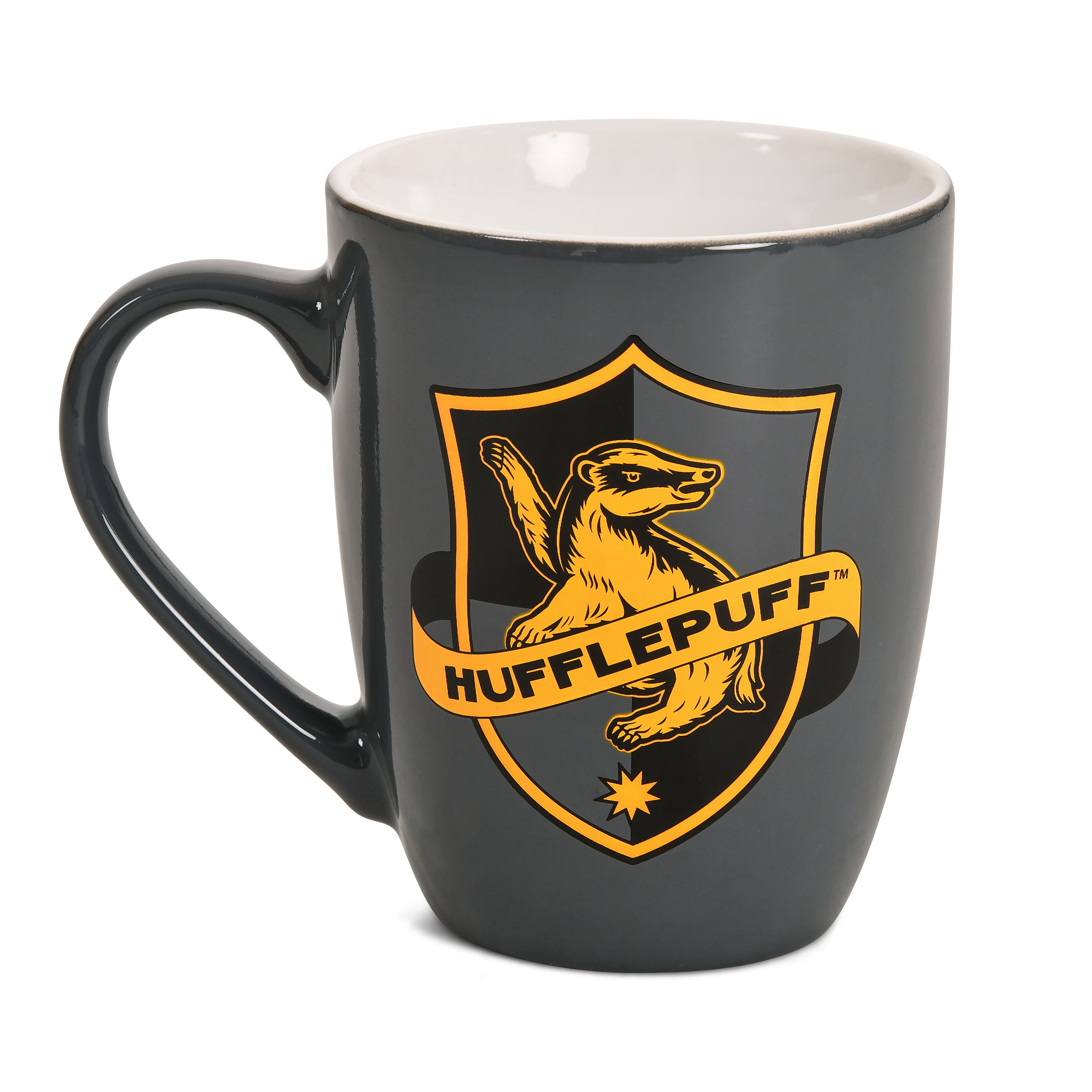 Hufflepuff Logo Mok grijs - Harry Potter
