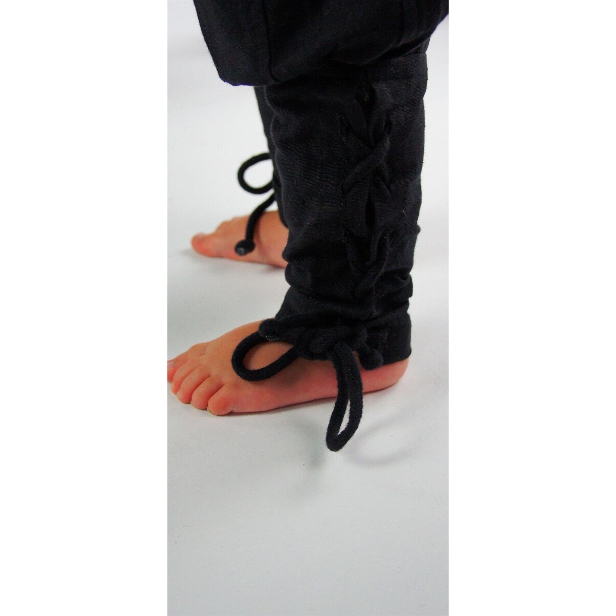Pantaloni medievali Jecklein con lacci alle gambe neri