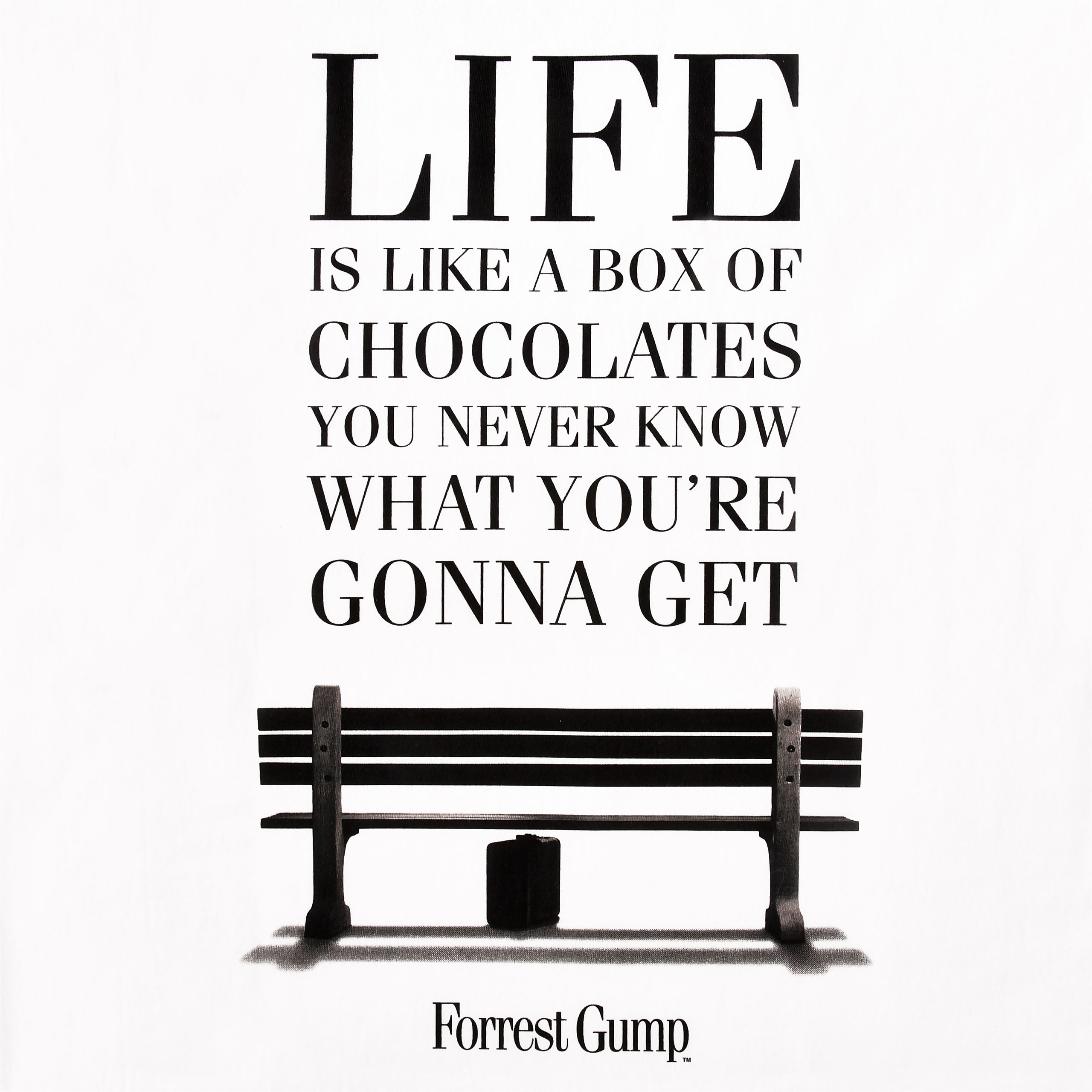 Forrest Gump - Life Is Like a Box of Chocolates T-Shirt wit