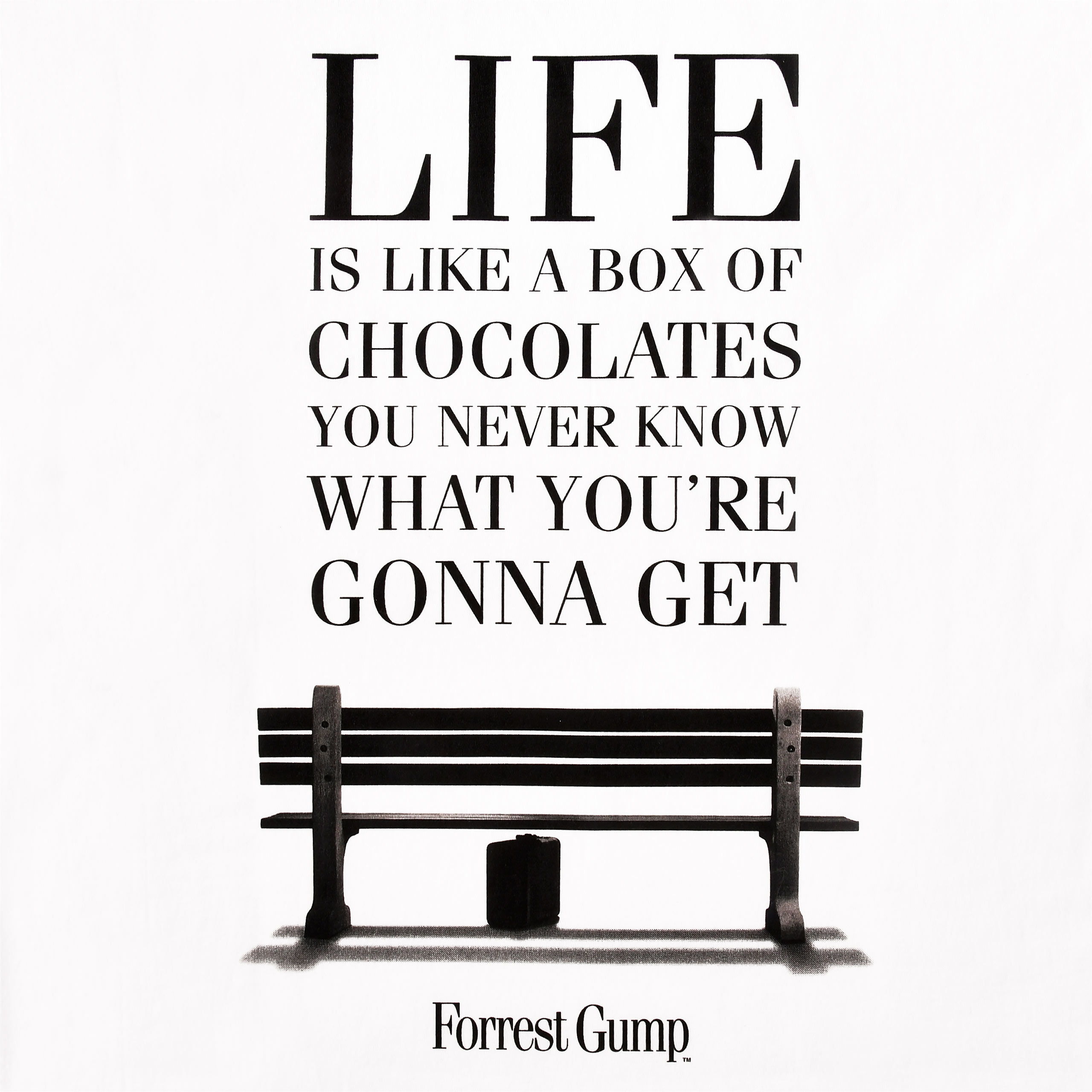 Forrest Gump Life Is Like A Box Of Chocolates T Shirt White Elbenwald