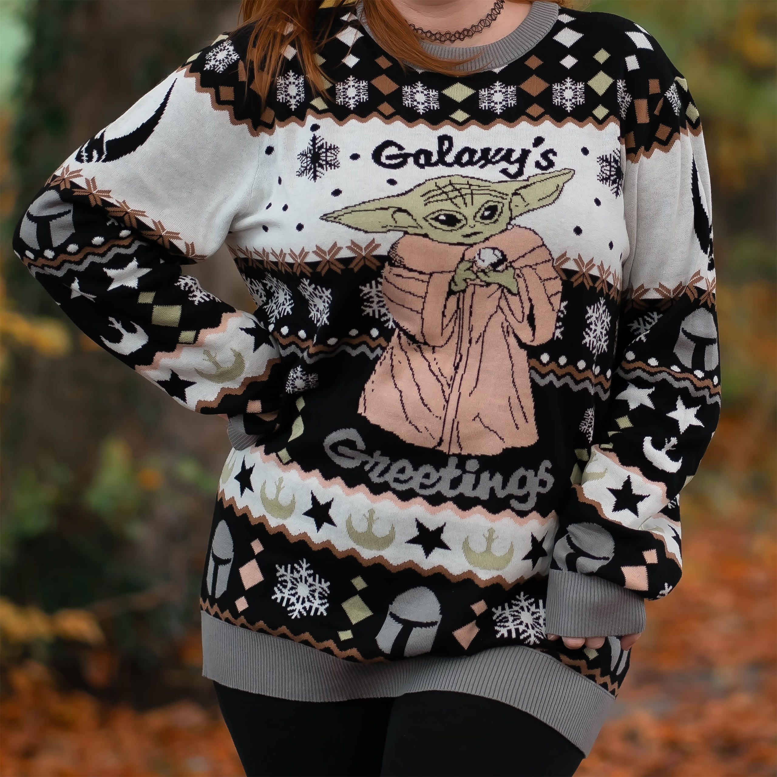 Grogu Galaxy's Greetings Knit Sweater - Star Wars The Mandalorian