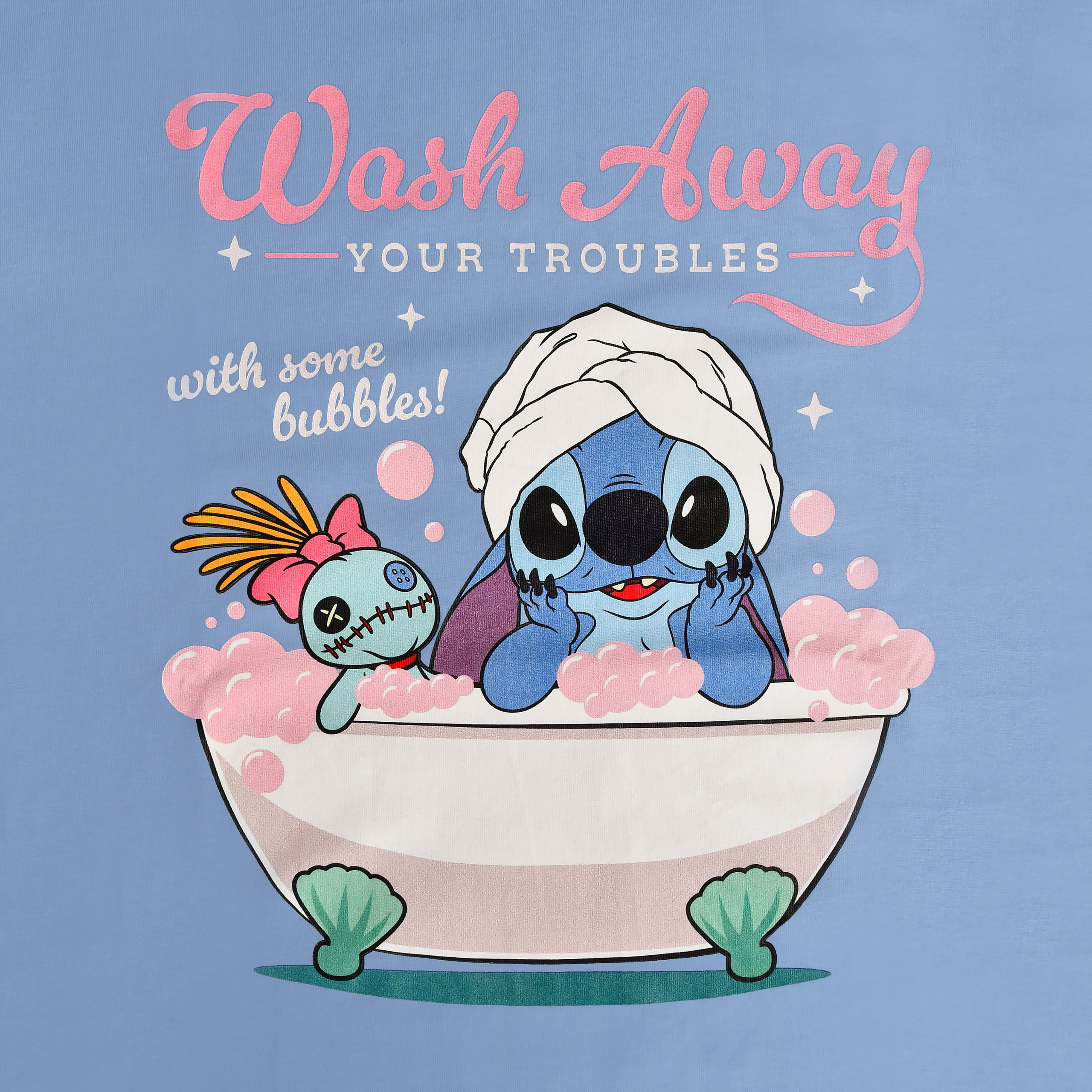 Stitch Wash Away Longshirt blau - Lilo & Stitch