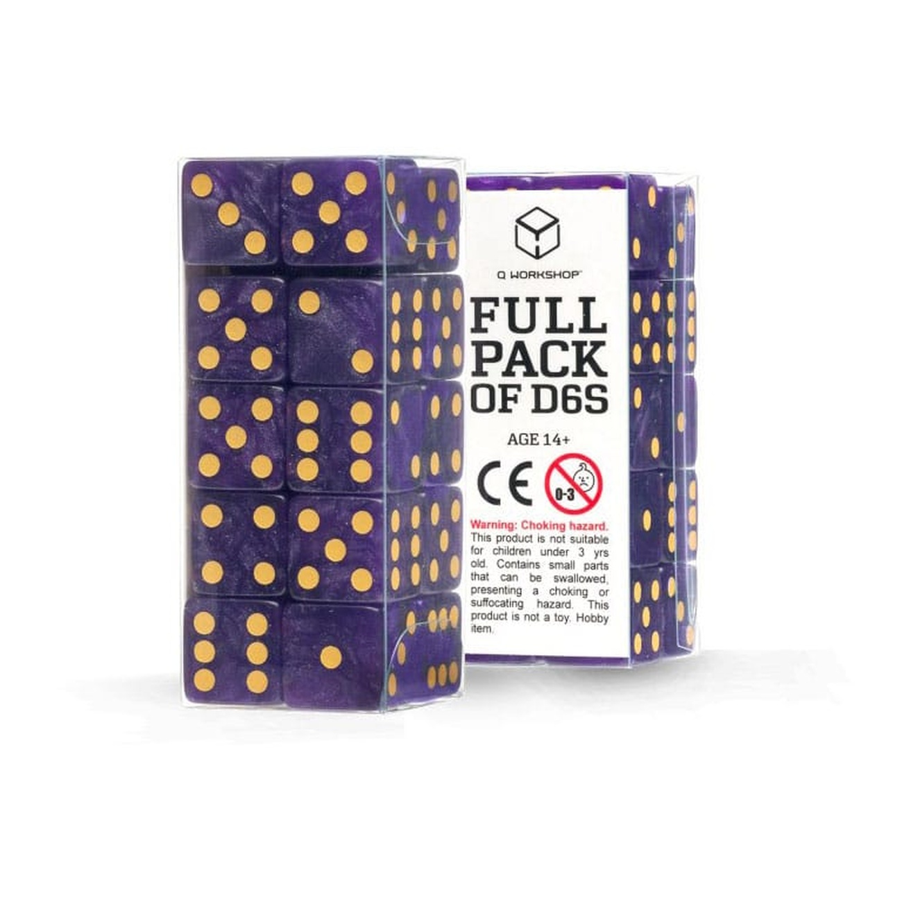 Q Workshop Set di Dadi Full Pack D6 Shimmering Purple (20)