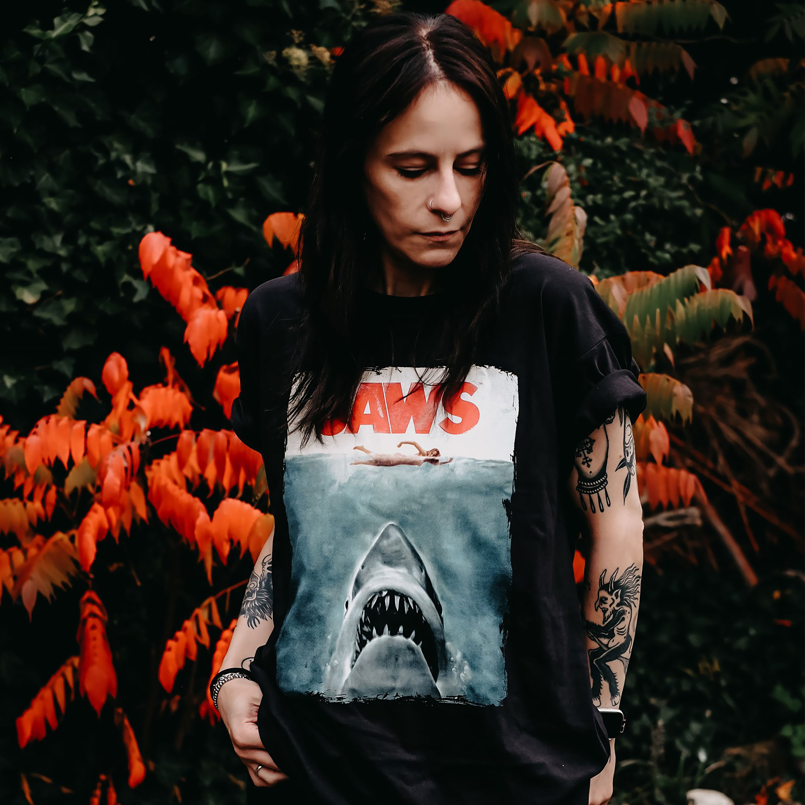 Hajen - Jaws Poster T-shirt svart