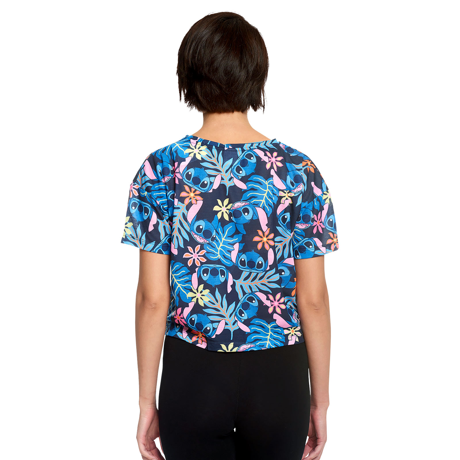 Lilo & Stitch - Aloha Stitch Dames T-Shirt met Knoop