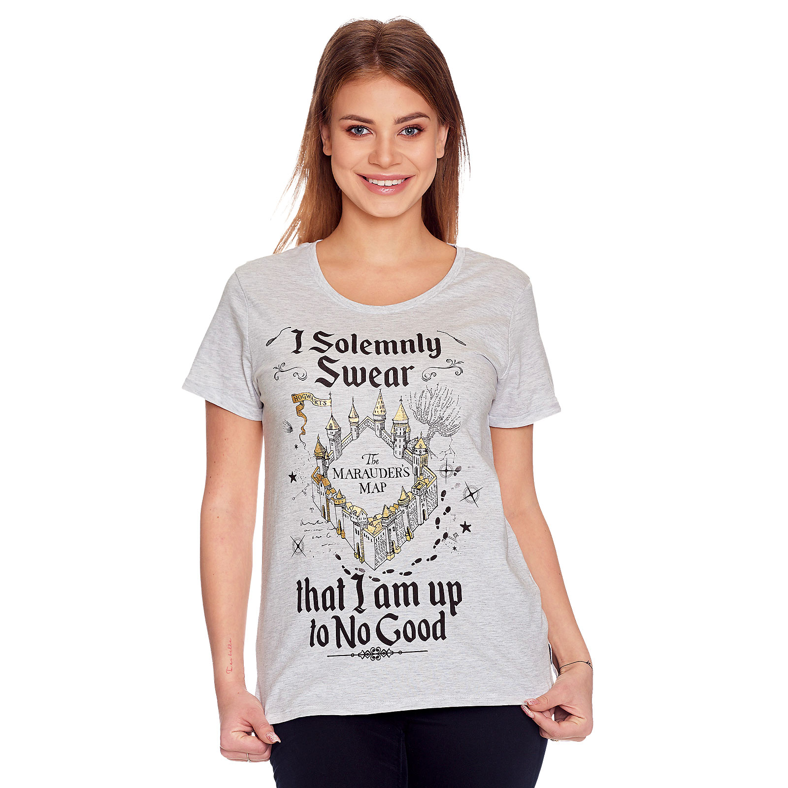 Harry Potter - T-shirt femme Carte des Maraudeurs gris