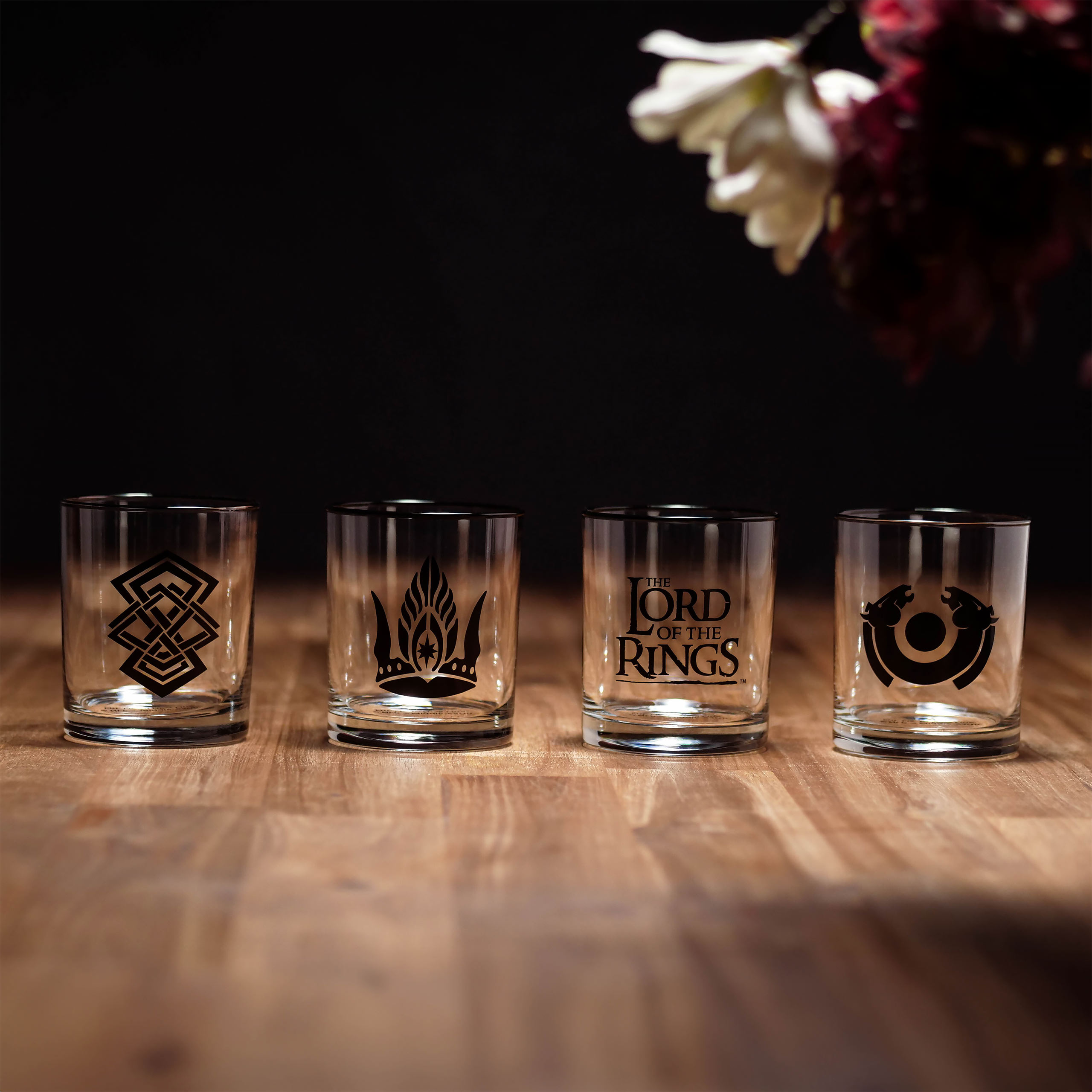 Middle Earth Symbol Glasses 4-piece Set - Lord of the Rings