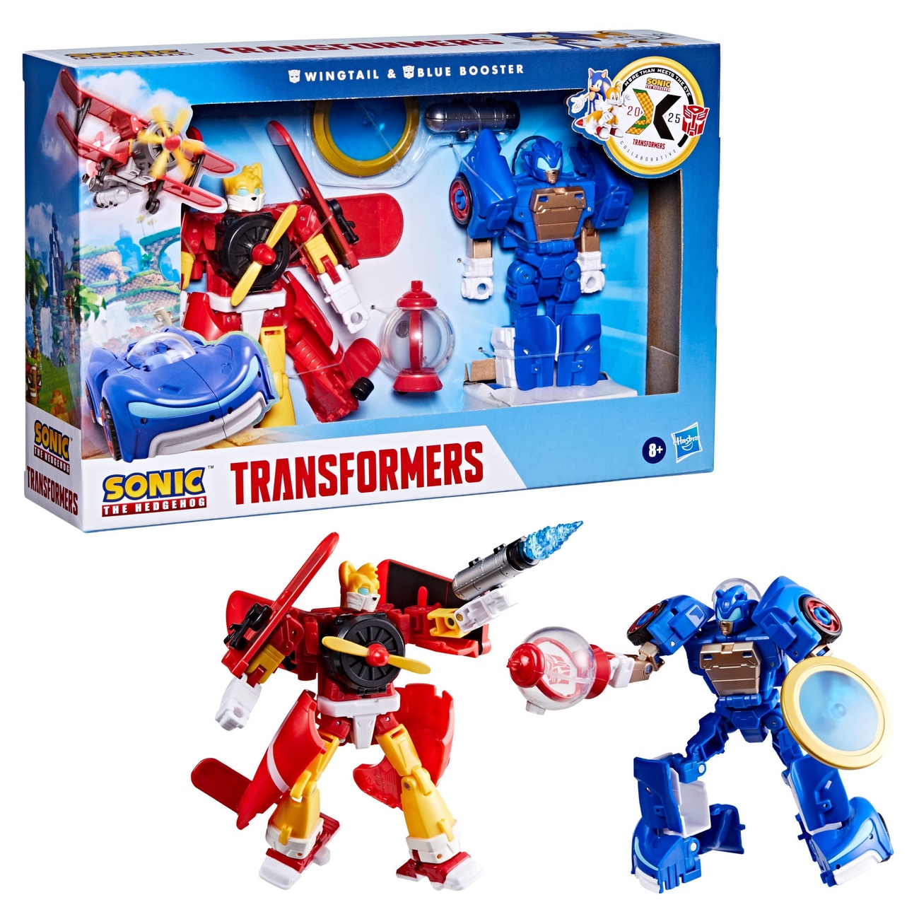 Sonic the Hedgehog x Transformers Zestaw 2 figurek akcji Wingtail & Blue Booster 13 cm