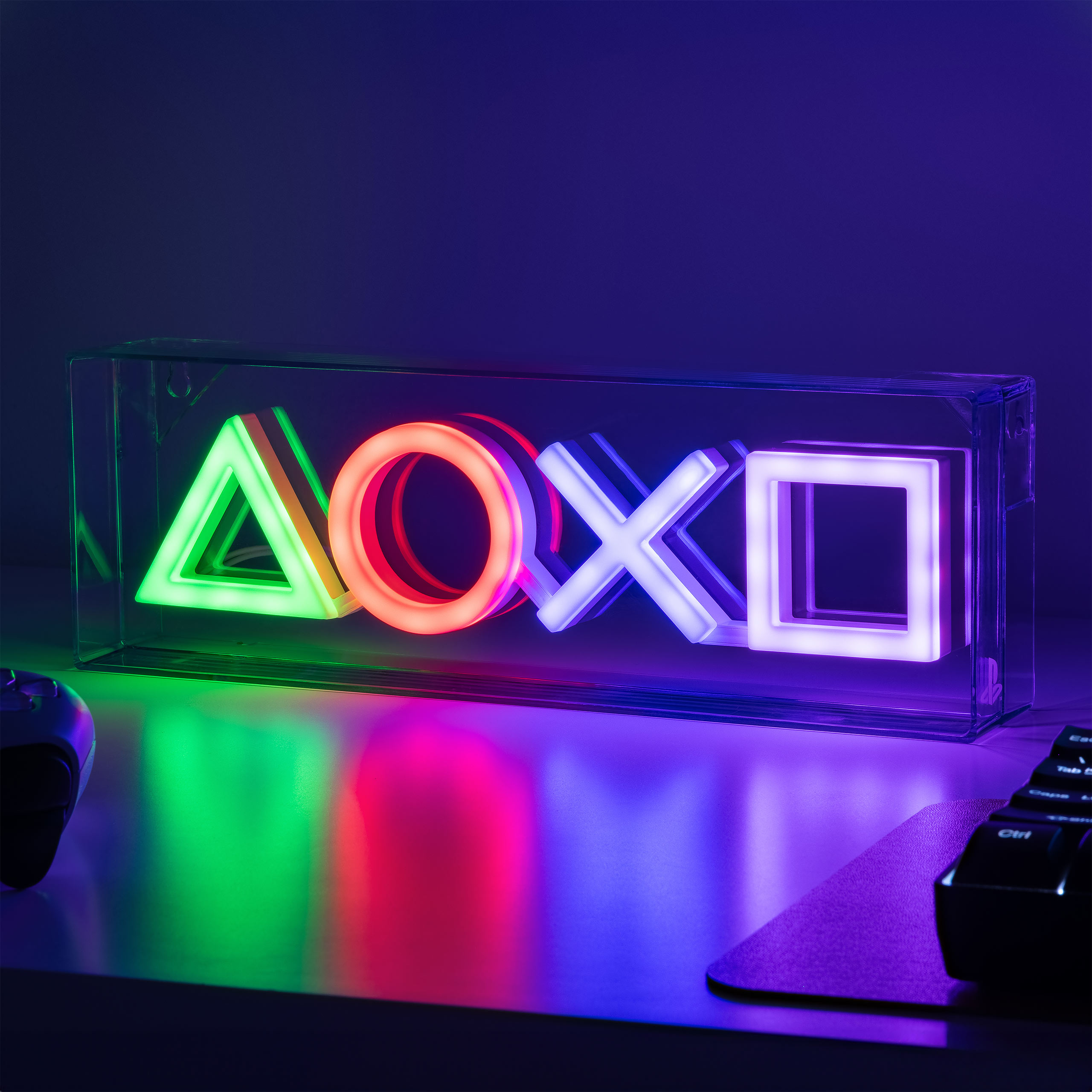 PlayStation - Neon Symbol Bordslampa