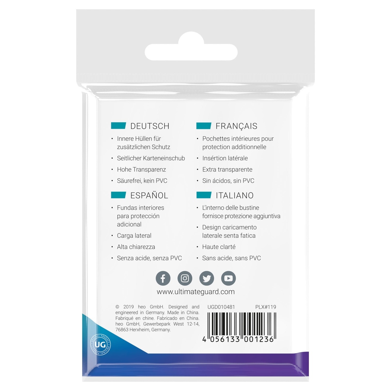 Ultimate Guard Precise-Fit Sleeves Japanese Size (100) - Side-Loading