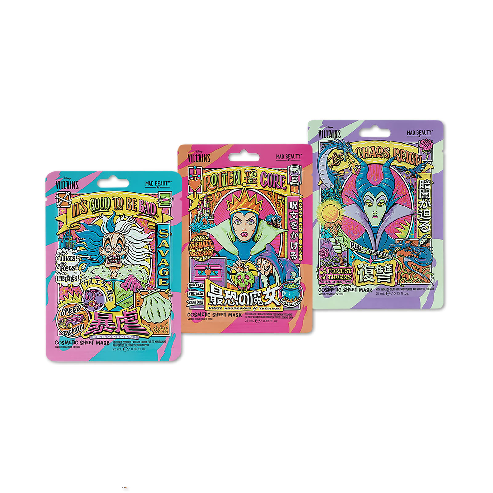 Villains - Set van 3 sheetmaskers