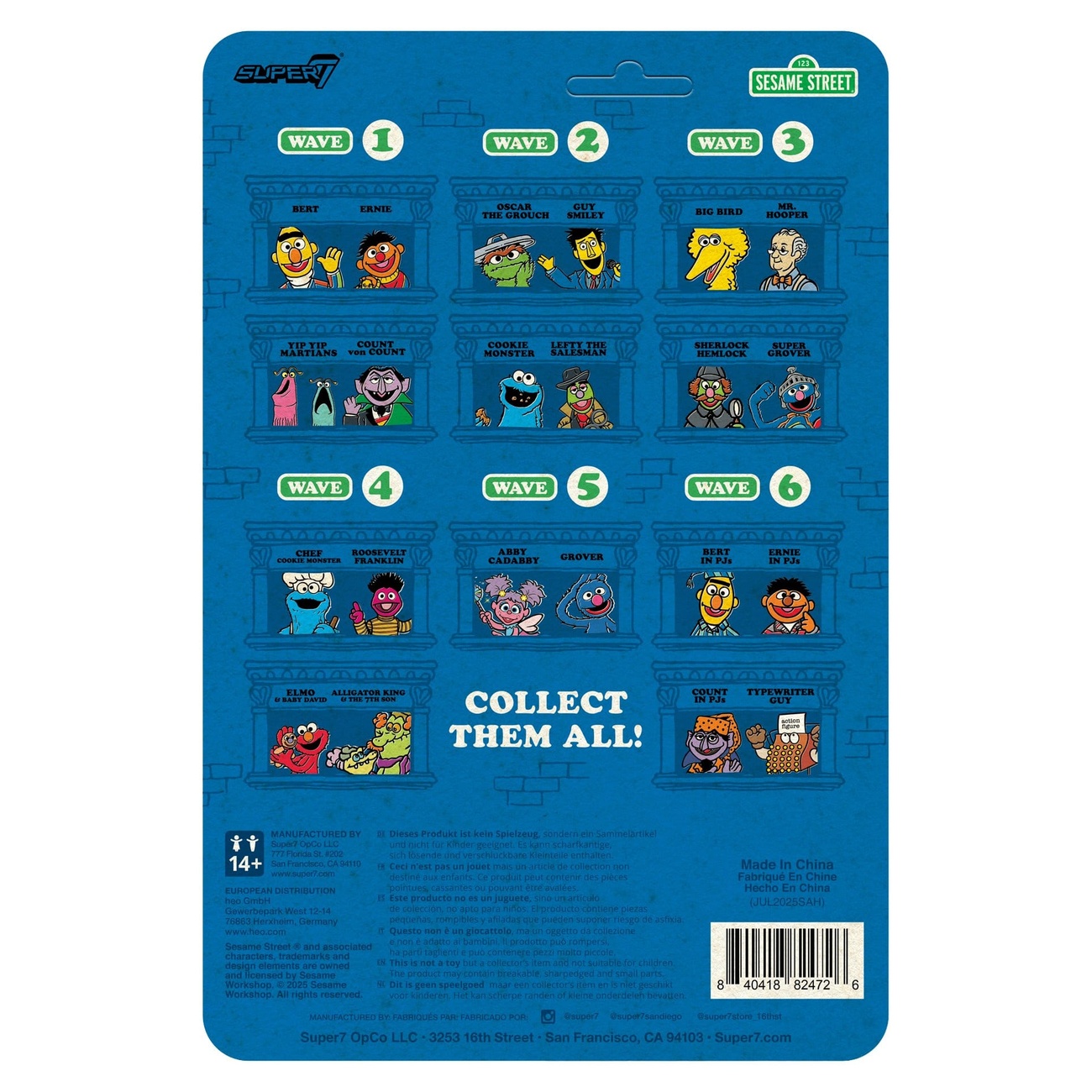 Sesame Street figurine articulée ReAction Wave 06 Count von Count (pyjama) 10 cm