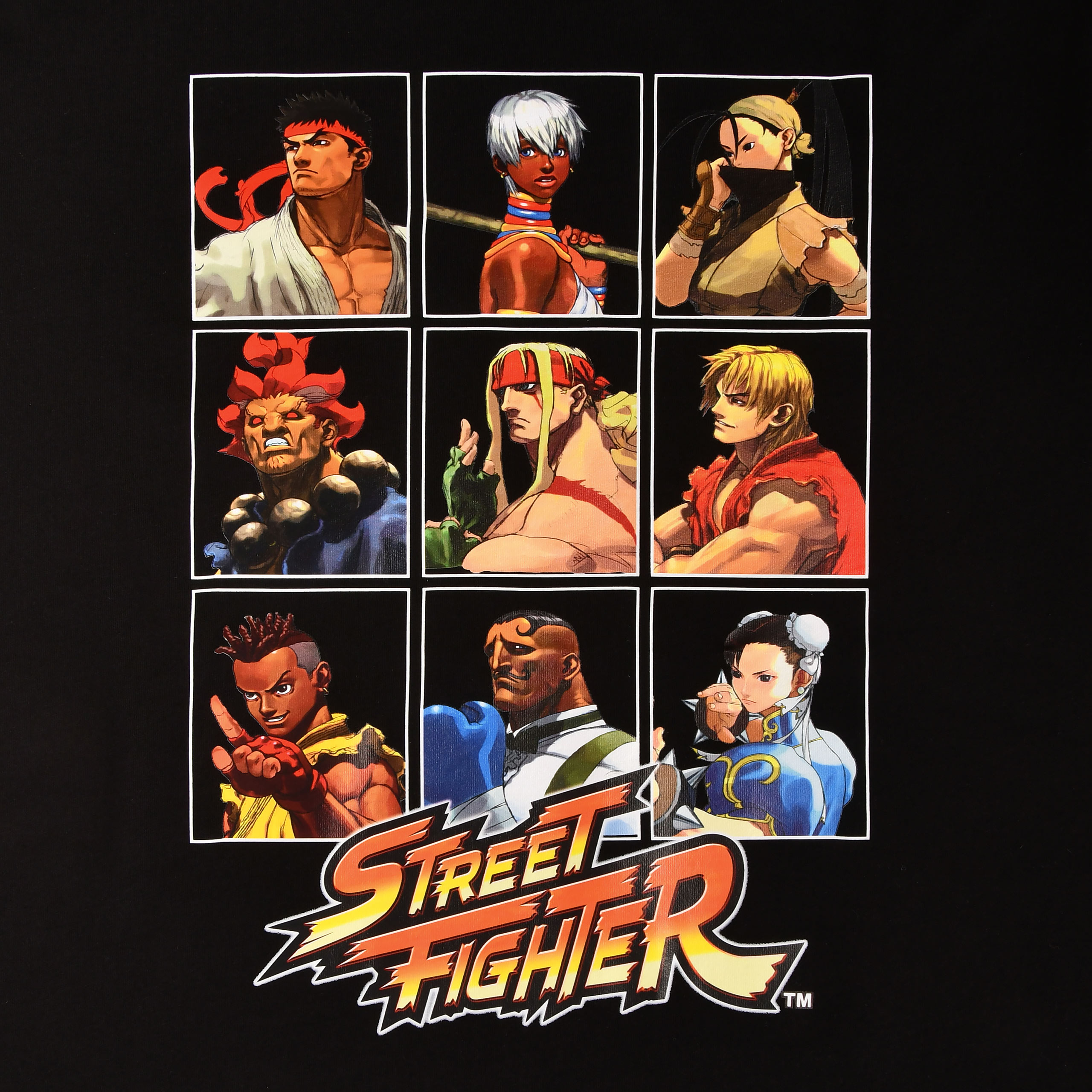 Street Fighter - T-shirt noir de personnages