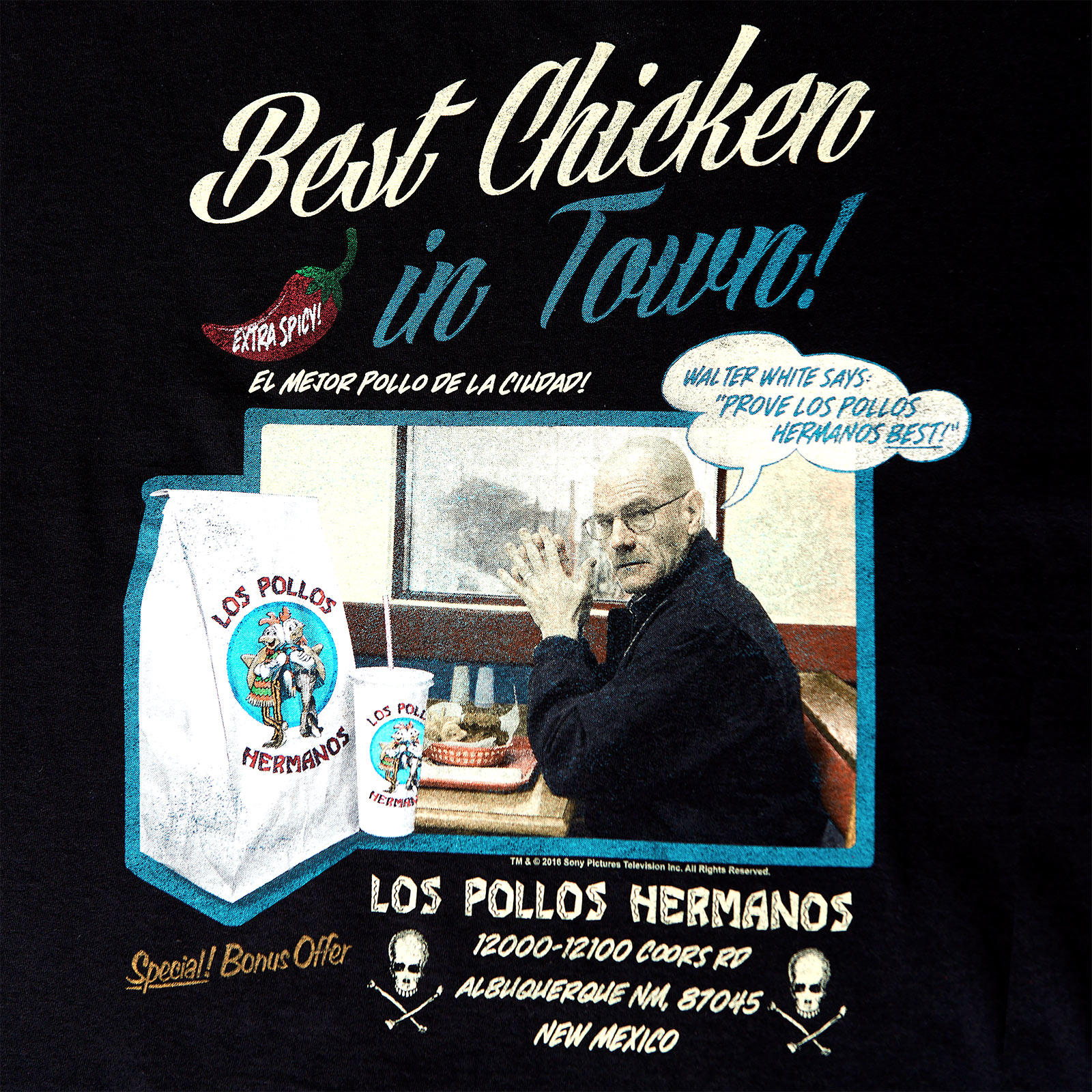 Breaking Bad - Los Pollos Hermanos Meilleur Poulet T-Shirt Noir