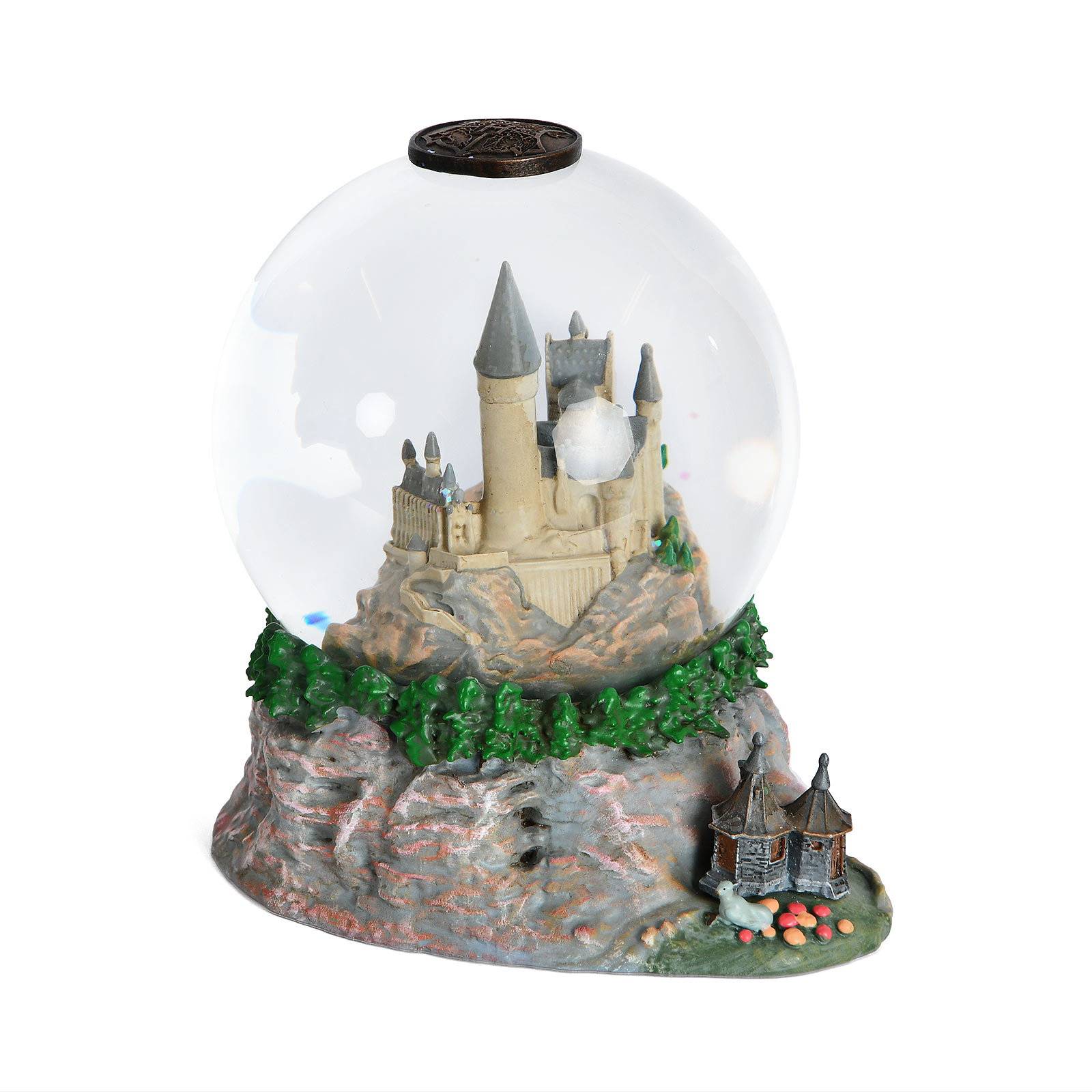 Harry Potter - Zweinstein met Hagrid's Hut Sneeuwbol met Glitter