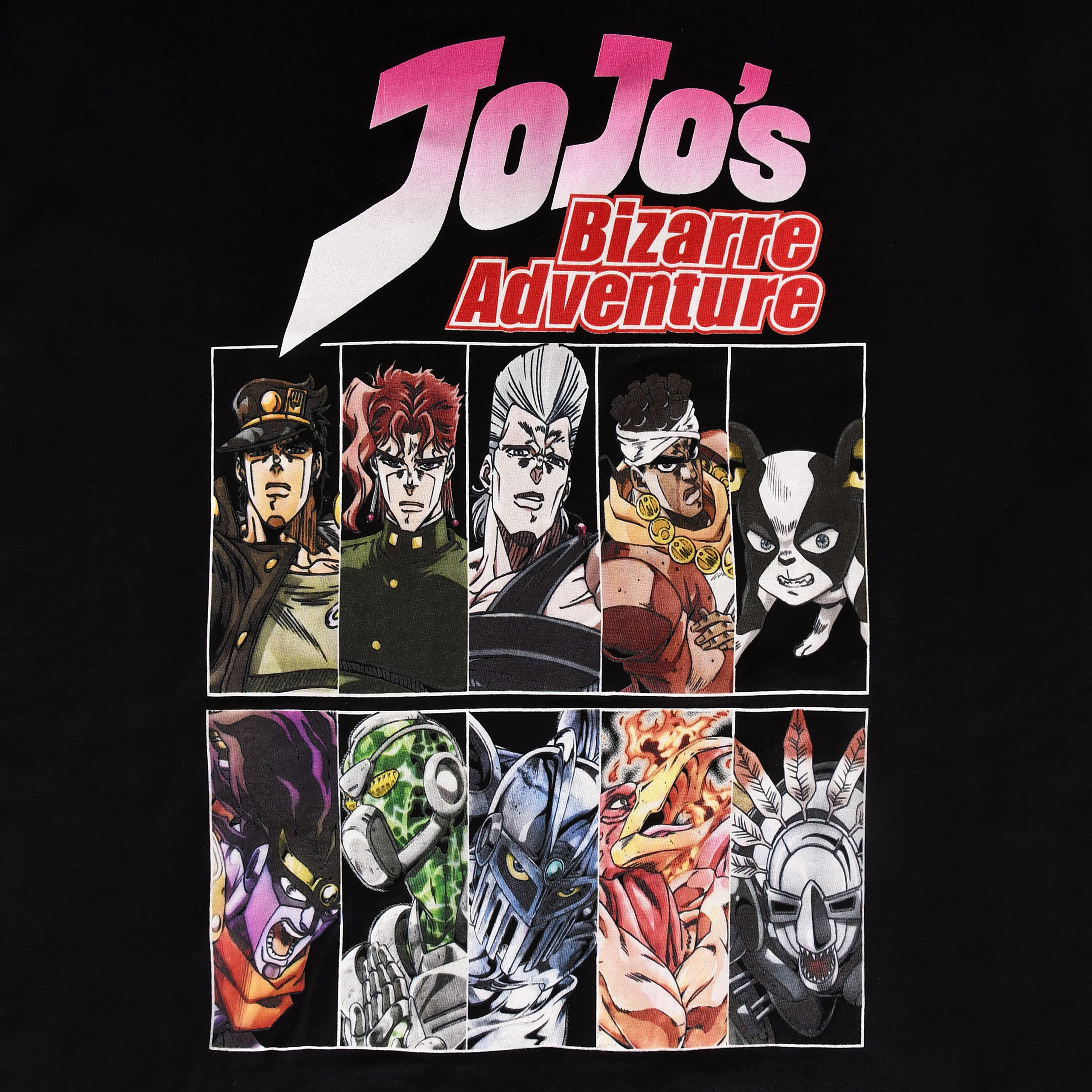 JoJo's Bizarre Adventure - Personage T-shirt zwart