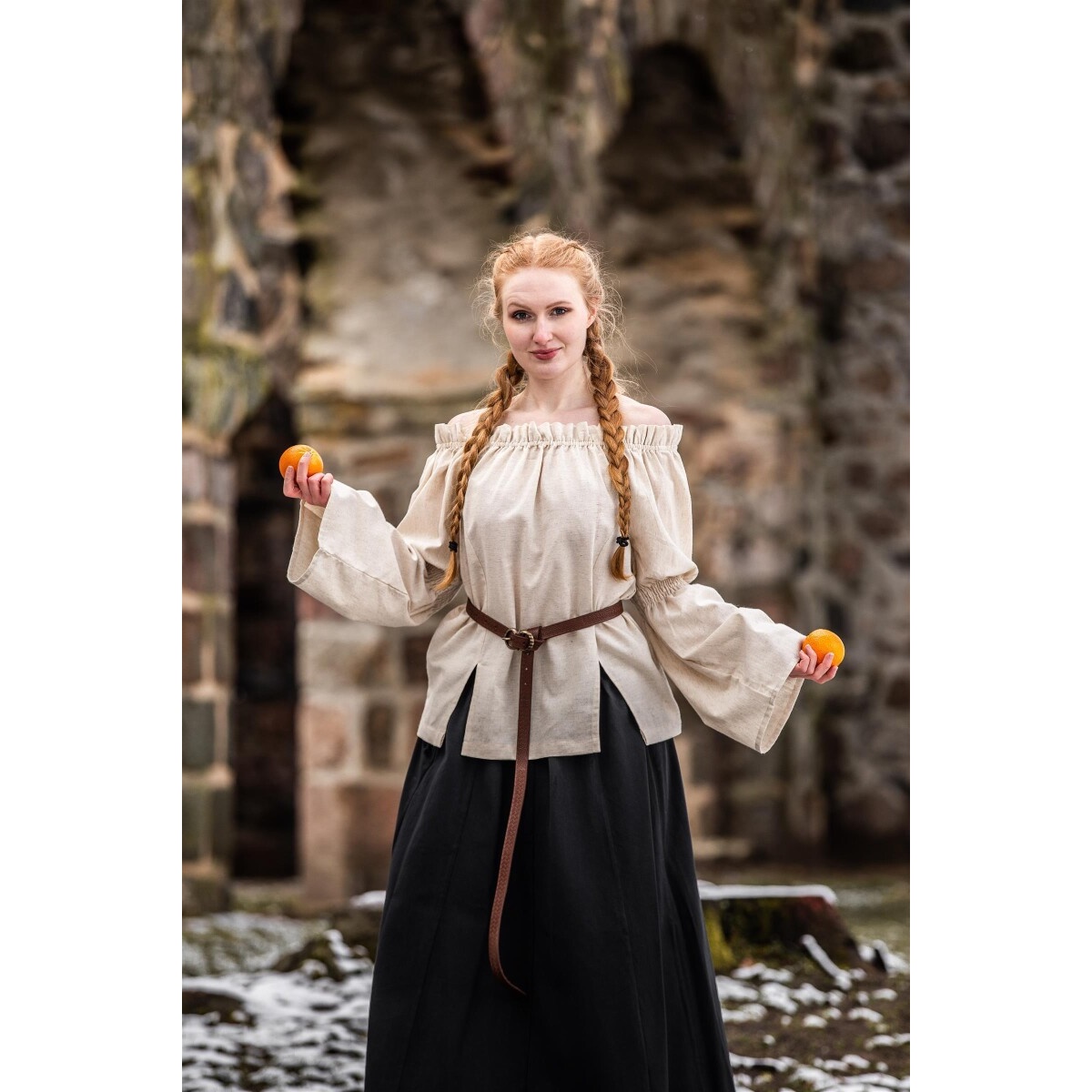 Mittelalter Bluse Coletta beige