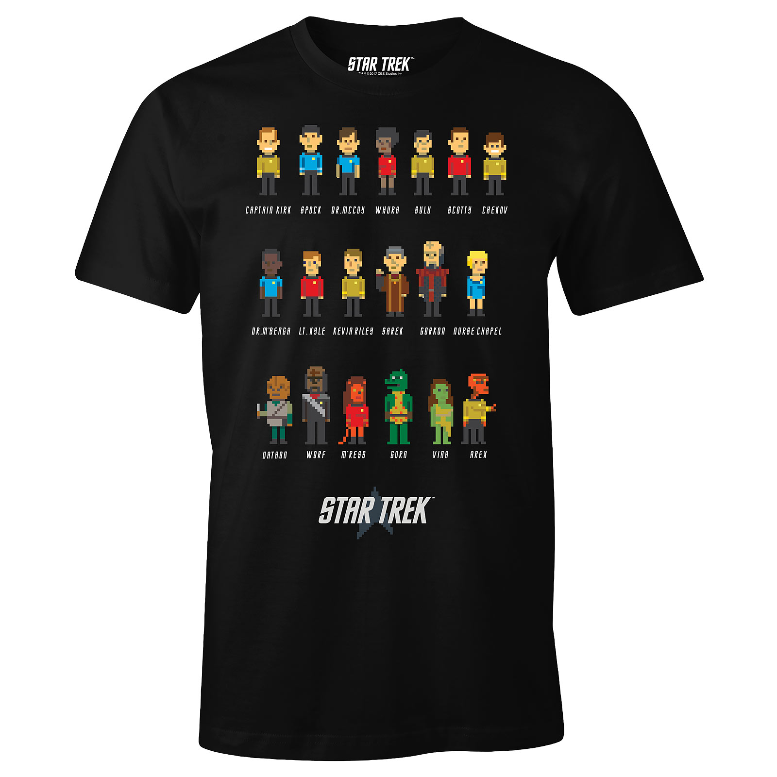 Star Trek - Pixel Characters T-Shirt schwarz