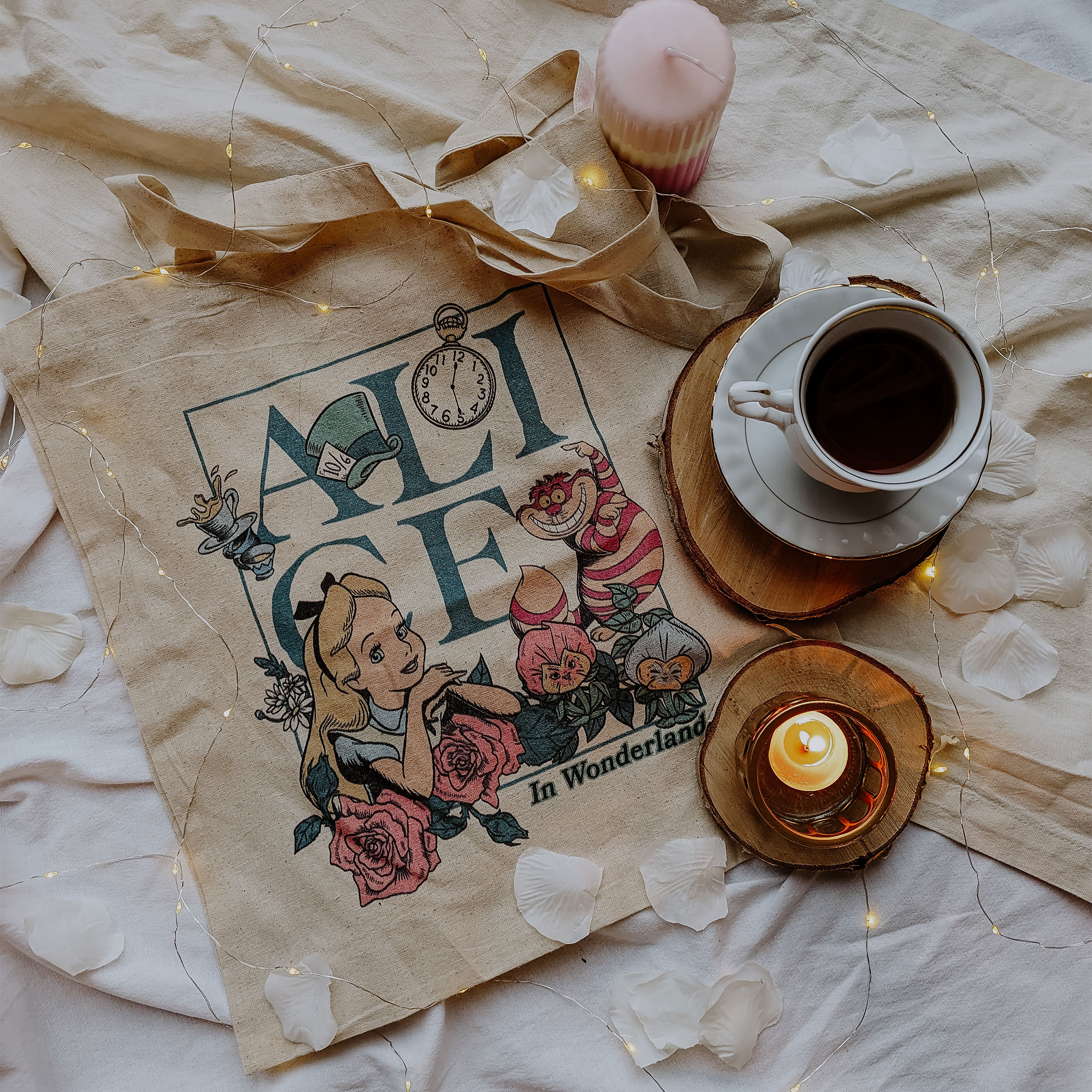 Alice au Pays des Merveilles - Sac en Jute