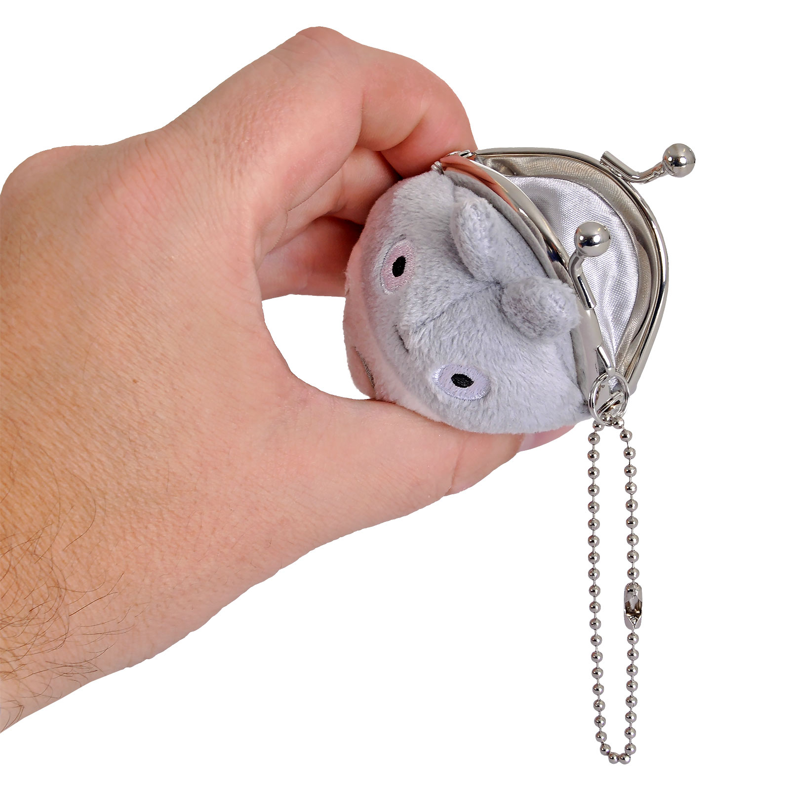 Totoro - Porte-monnaie en peluche gris