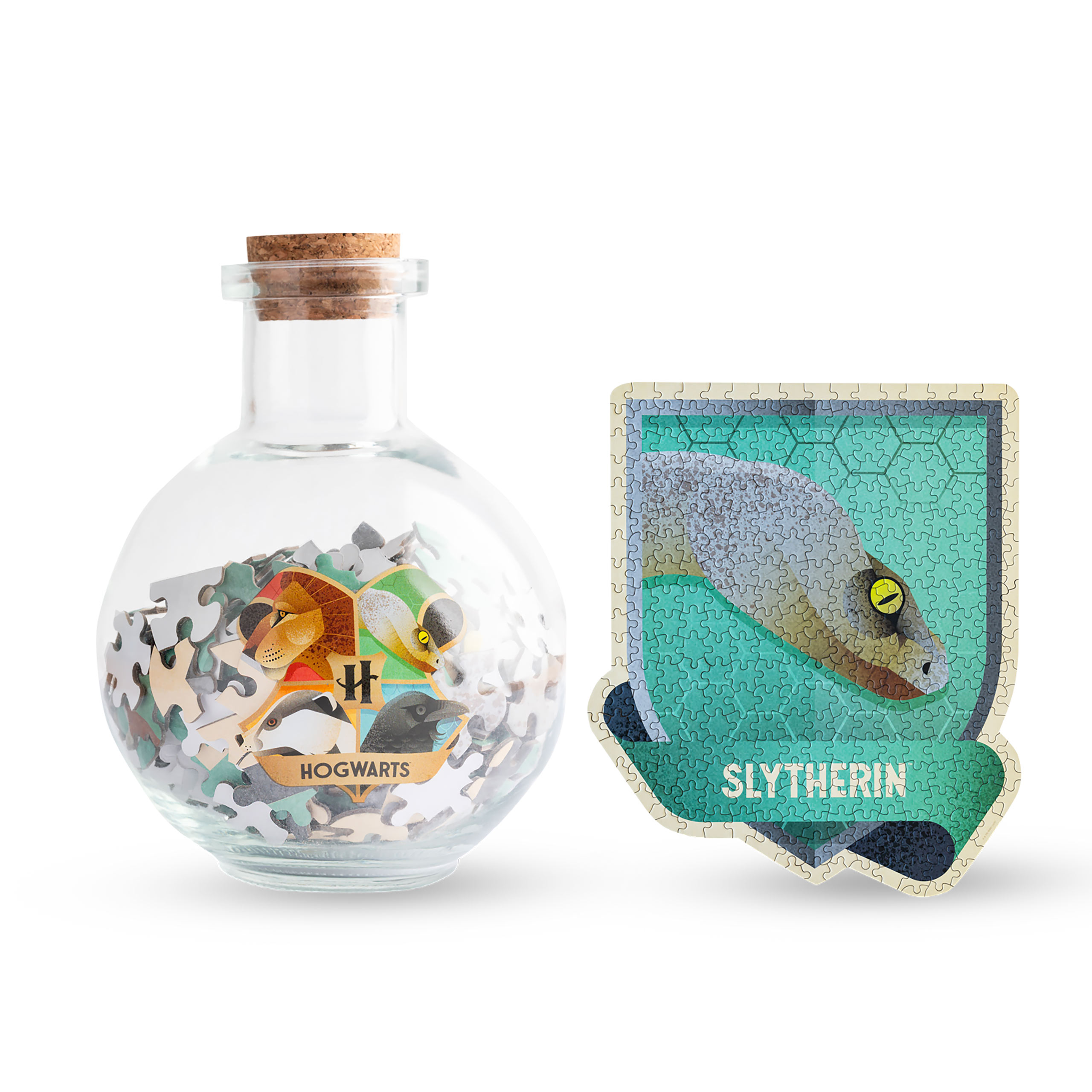 Slytherin Wappentier Puzzle in Zaubertrank-Flasche - Harry Potter