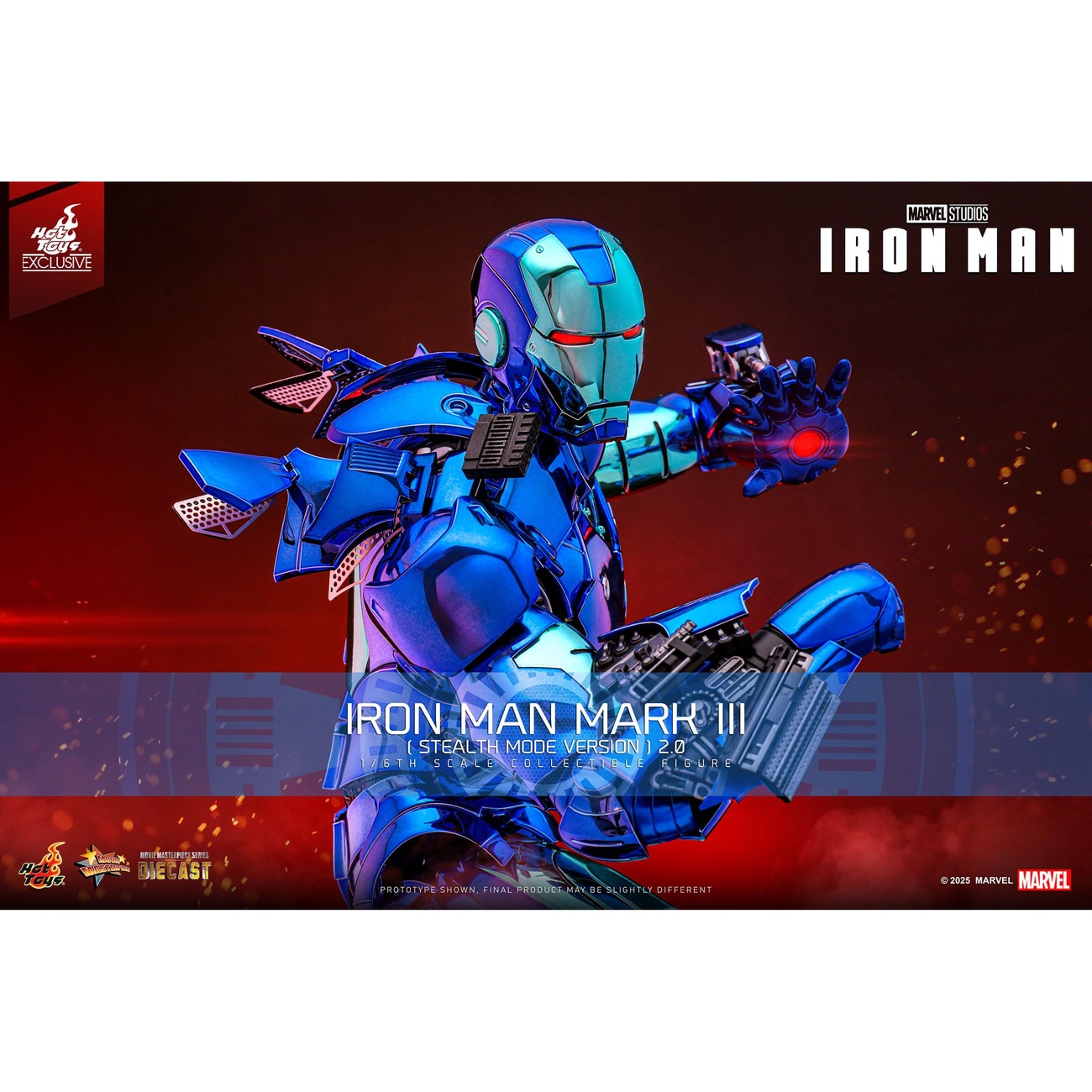 Iron Man Movie Masterpiece Diecast figurka akcji 1/6 Iron Man Mark III (Stealth Mode Ver.) 2.0 Hot Toys Exclusive 33 cm