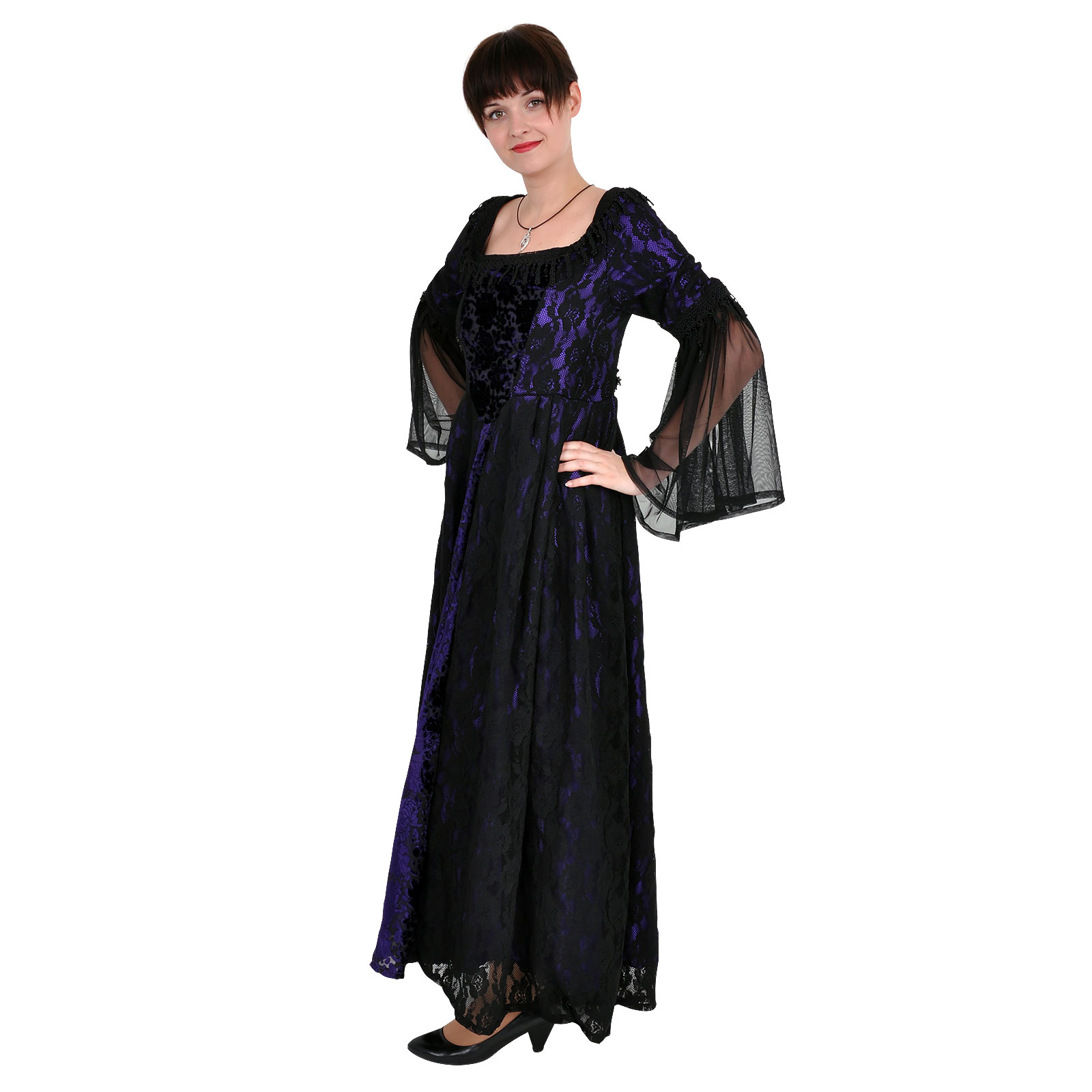 Lace dress black-purple