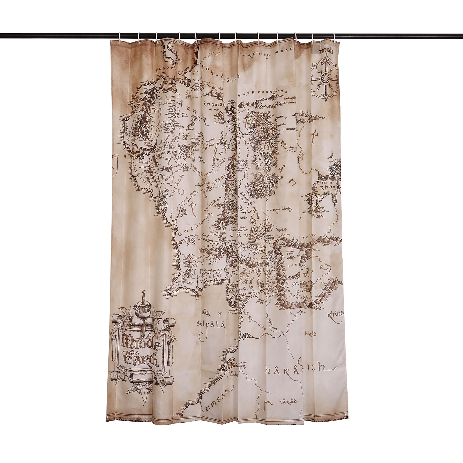 Lord of the Rings - Middle Earth Map Shower Curtain