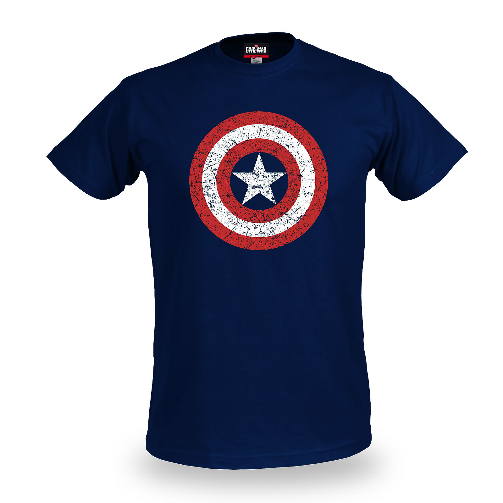 Captain America - Distressed Shield Logo T-Shirt blau