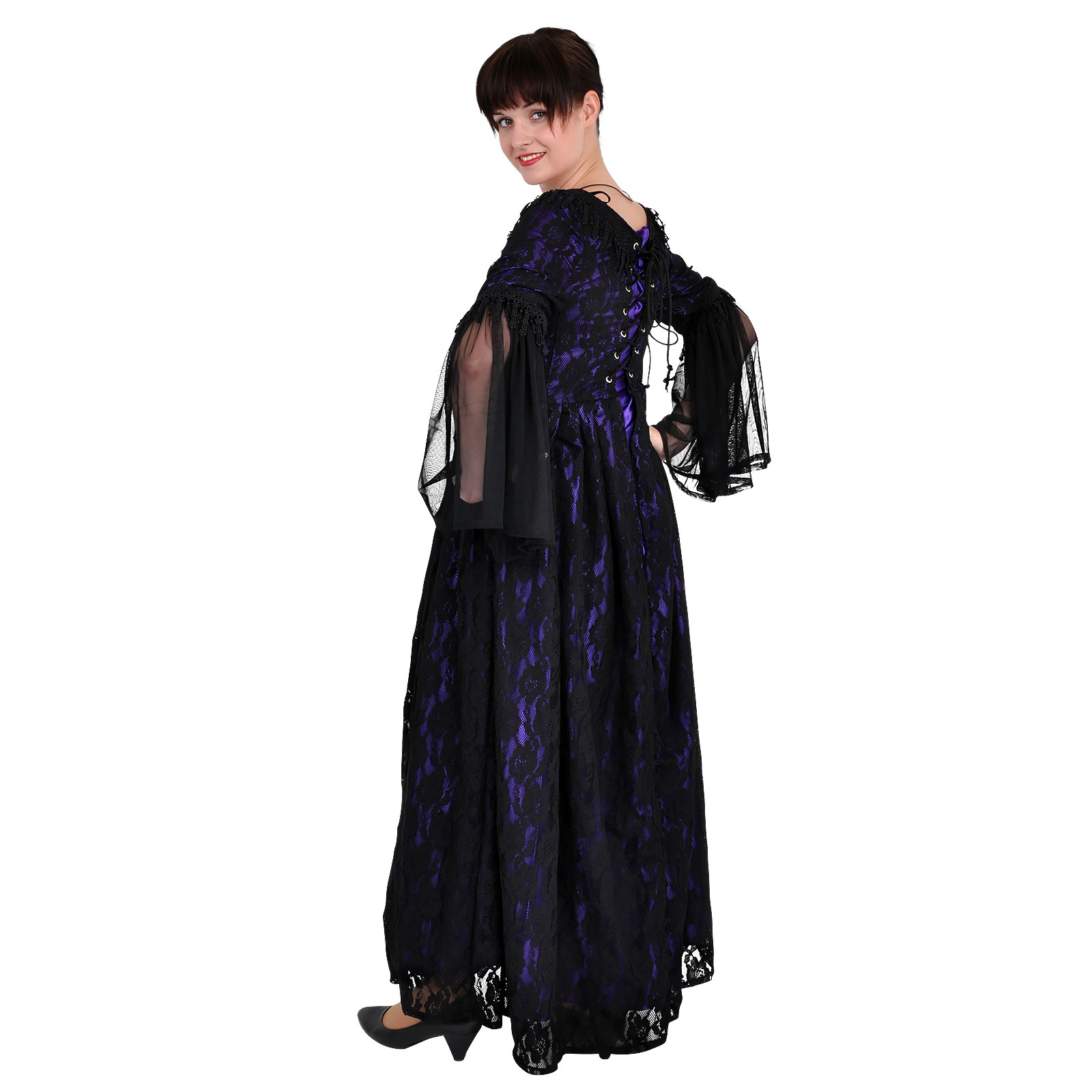 Robe en dentelle noir-violet