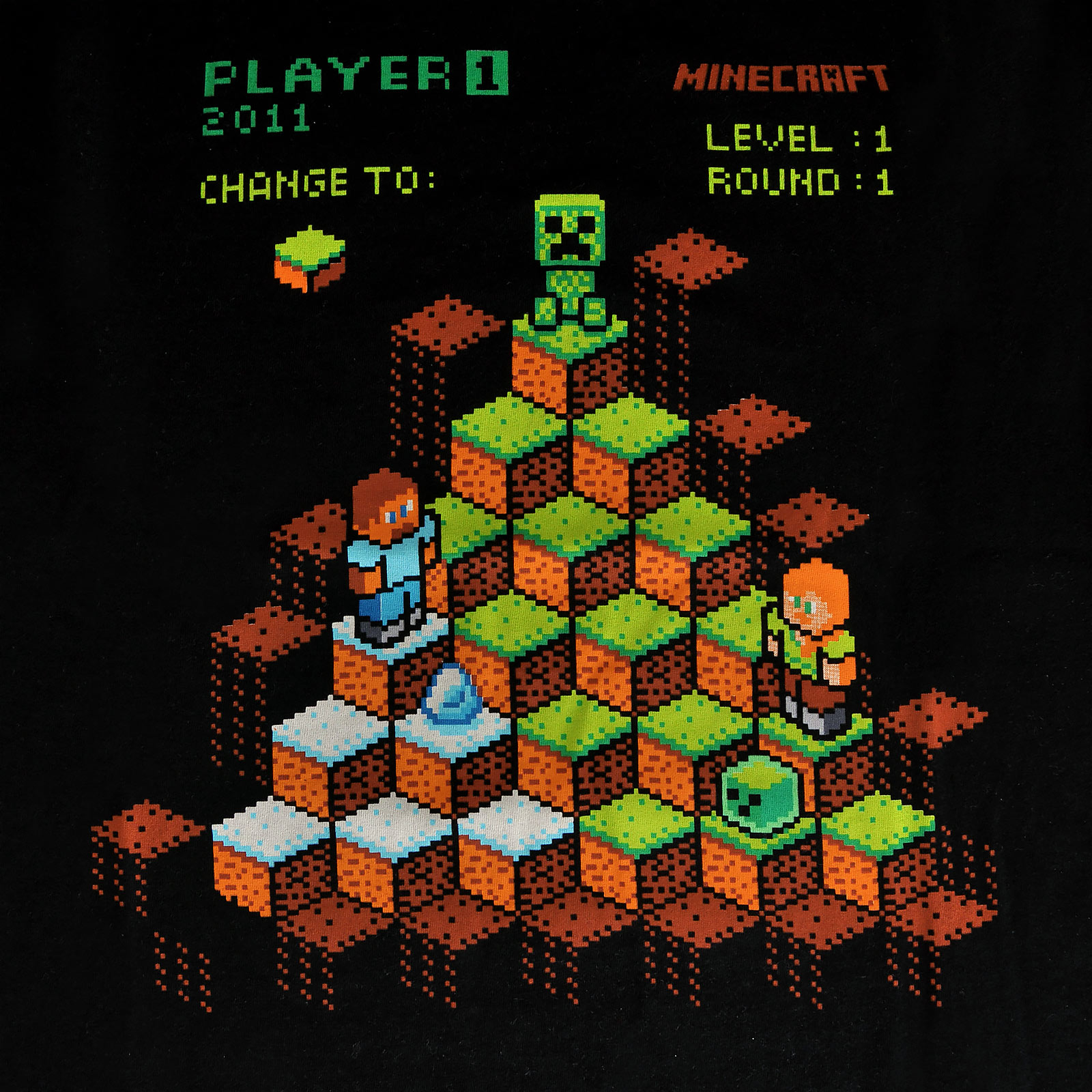 Minecraft - Miner Mountain Retro T-Shirt Kinder schwarz