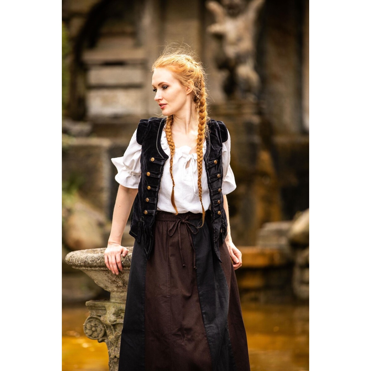 Chaleco de uniforme medieval Adaliz negro